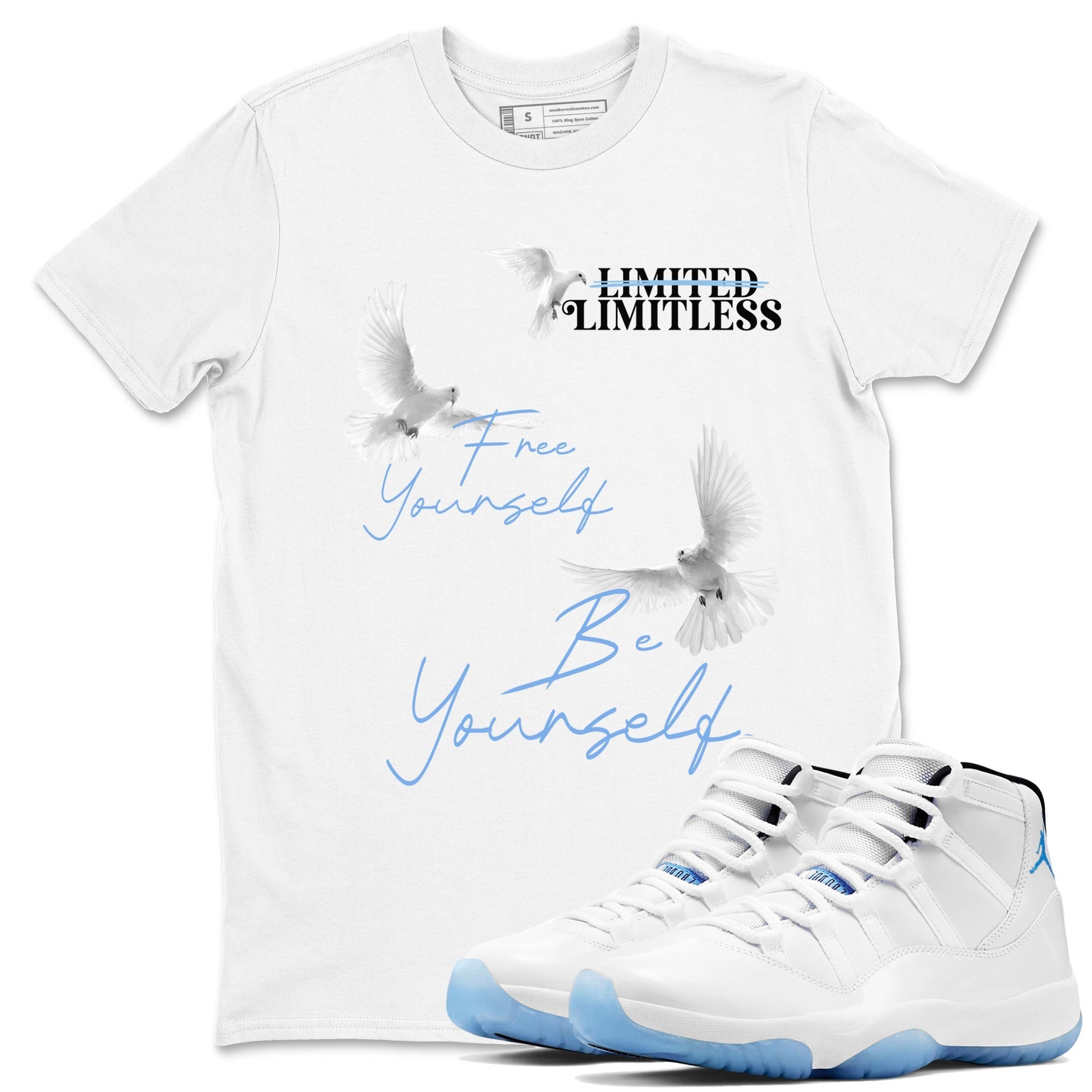 Free Yourself Be Yourself Sneaker Tees - Air Jordan 11 Legend Blue