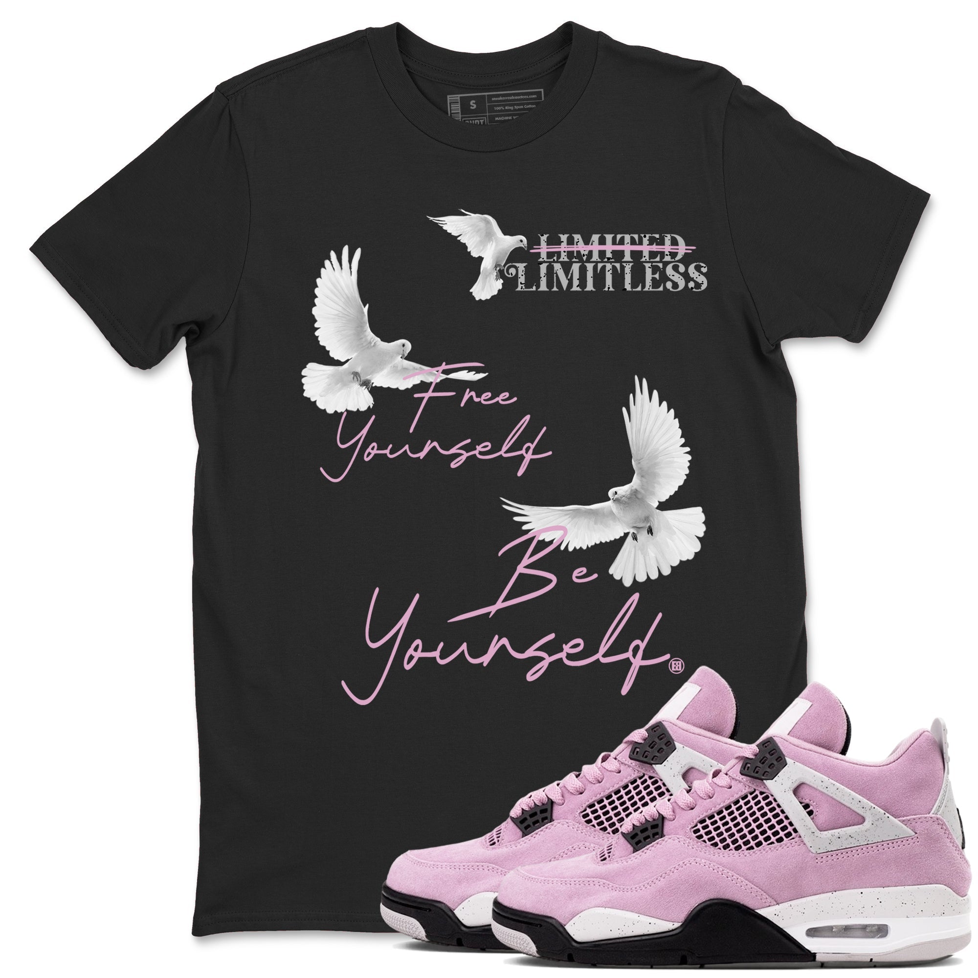 Free Yourself Be Yourself Sneaker Tees - Air Jordan 4 Orchid