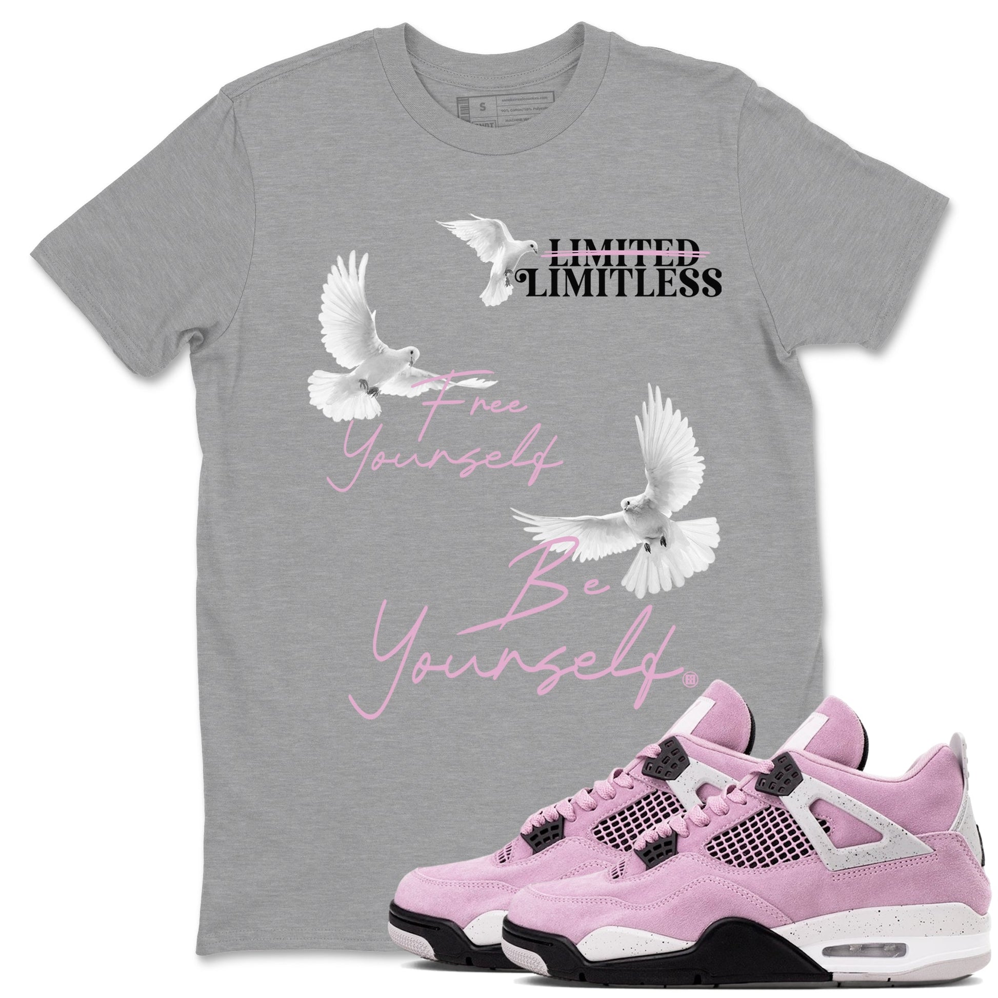 Free Yourself Be Yourself Sneaker Tees - Air Jordan 4 Orchid