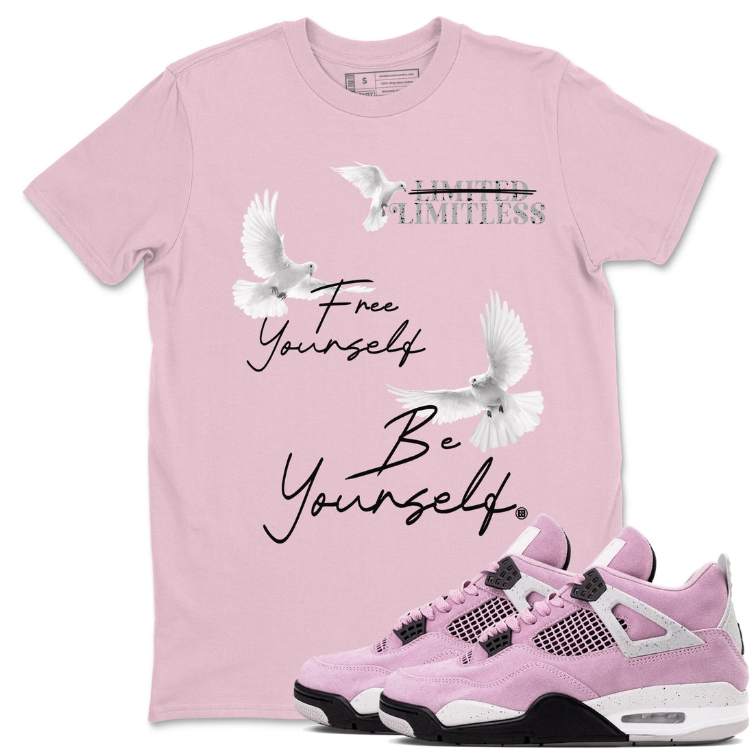 Free Yourself Be Yourself Sneaker Tees - Air Jordan 4 Orchid