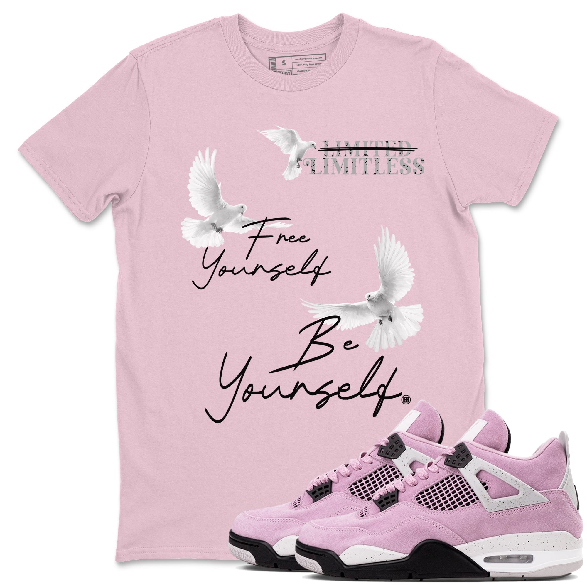 Free Yourself Be Yourself Sneaker Tees - Air Jordan 4 Orchid