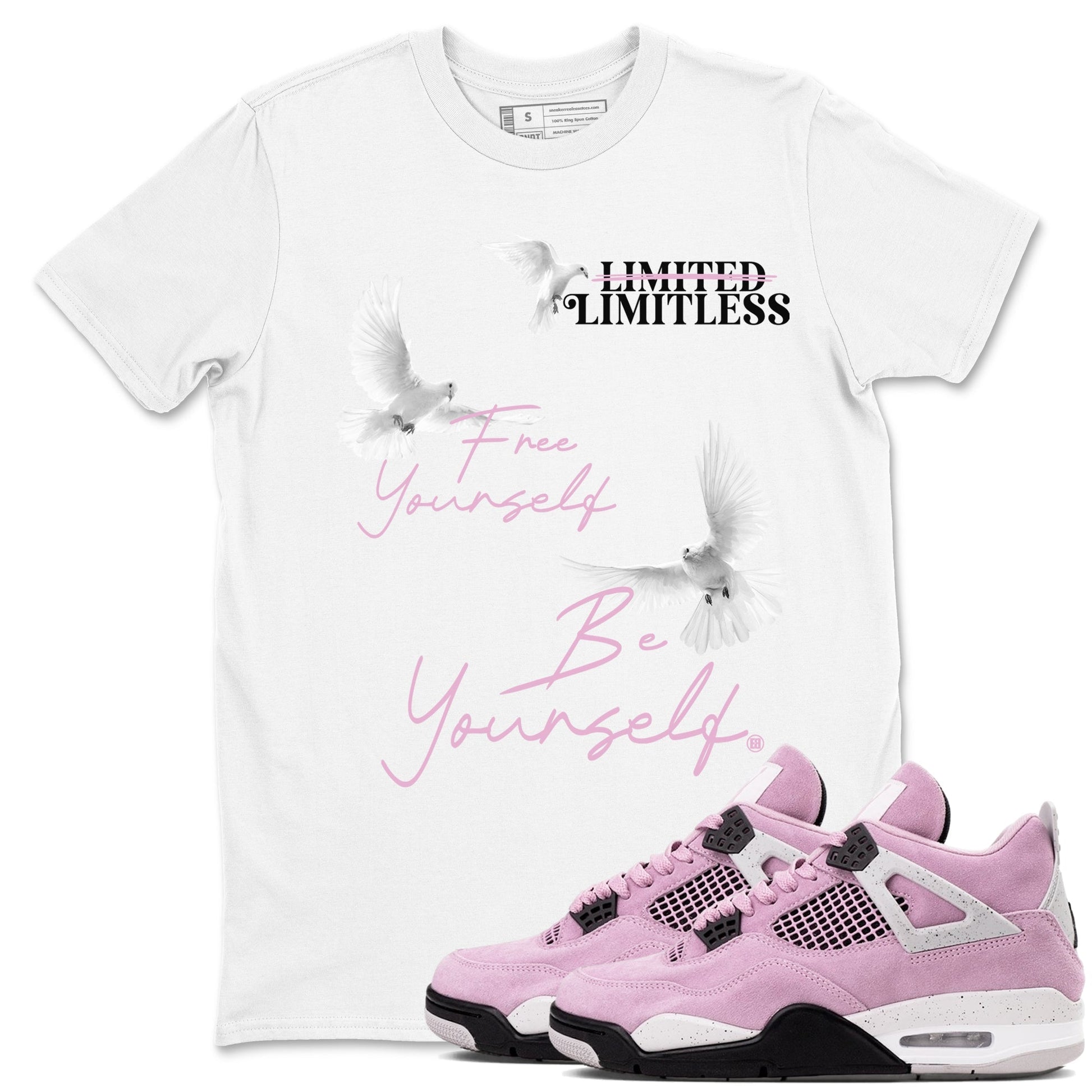 Free Yourself Be Yourself Sneaker Tees - Air Jordan 4 Orchid
