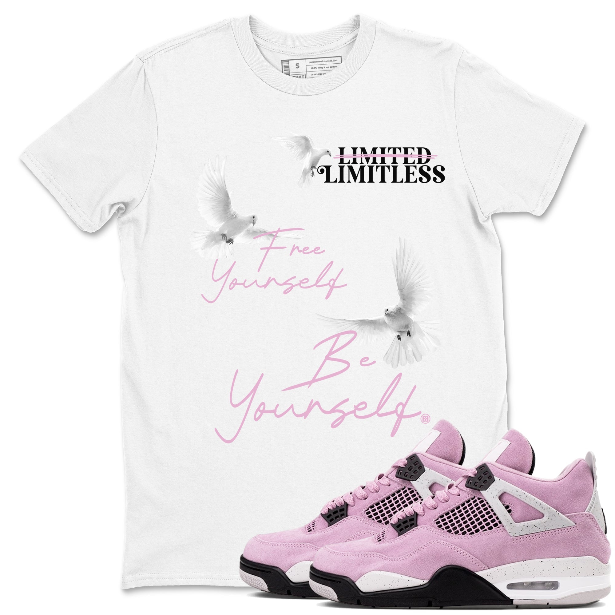 Free Yourself Be Yourself Sneaker Tees - Air Jordan 4 Orchid
