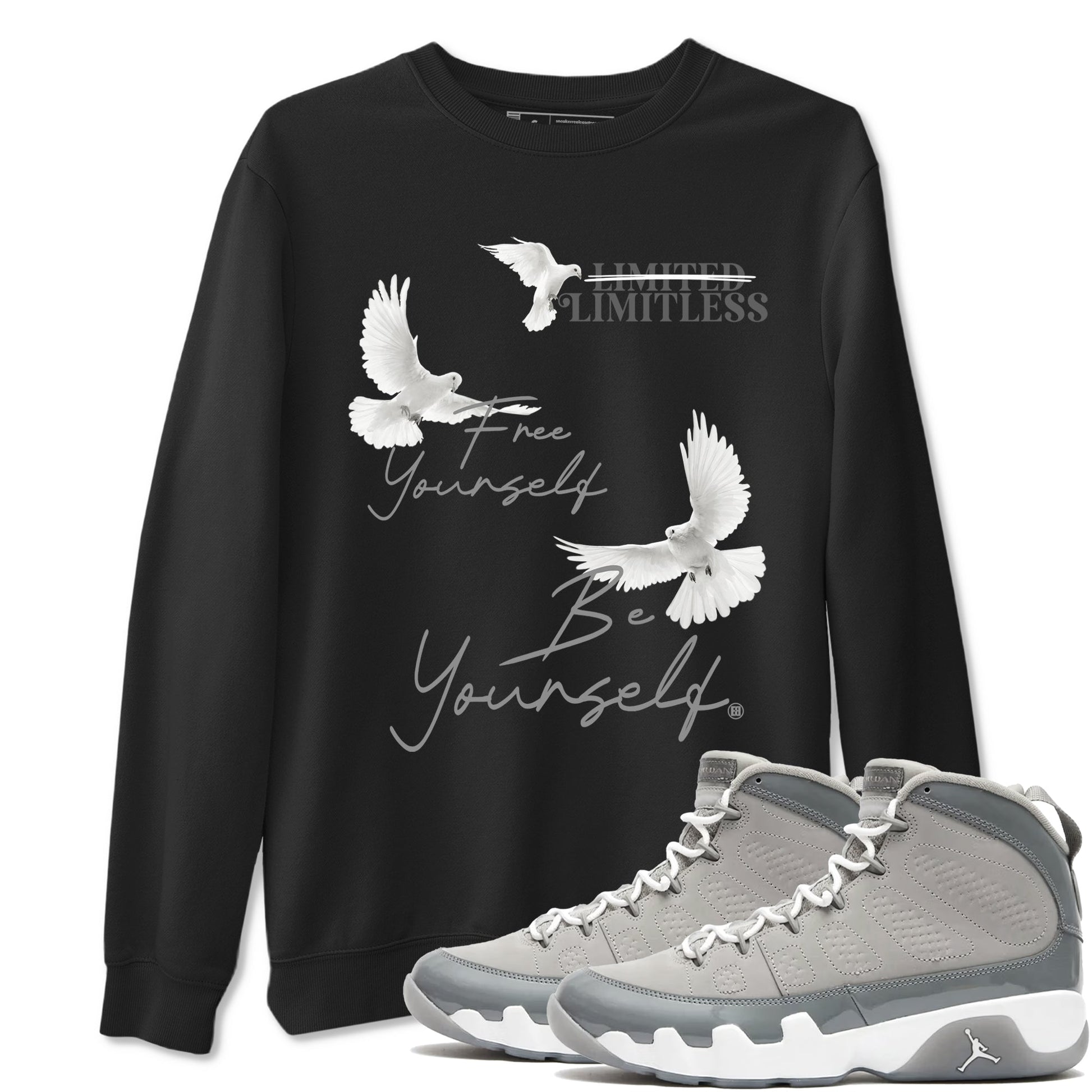 Free Yourself Be Yourself Sneaker Tees - Air Jordan 9 Cool Grey