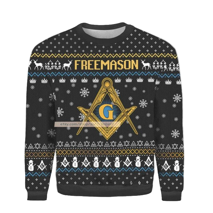 Freemason Letter G Yellow Ugly 3D Xmas Sweater ? Usalast
