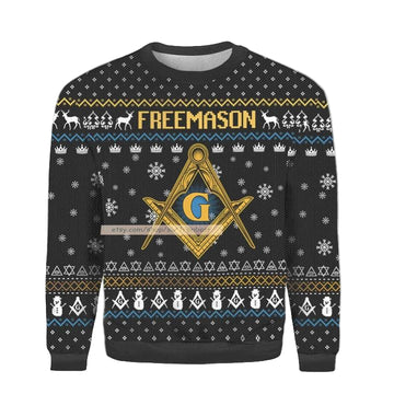 Freemason Letter G Yellow Ugly 3D Xmas Sweater ? Usalast