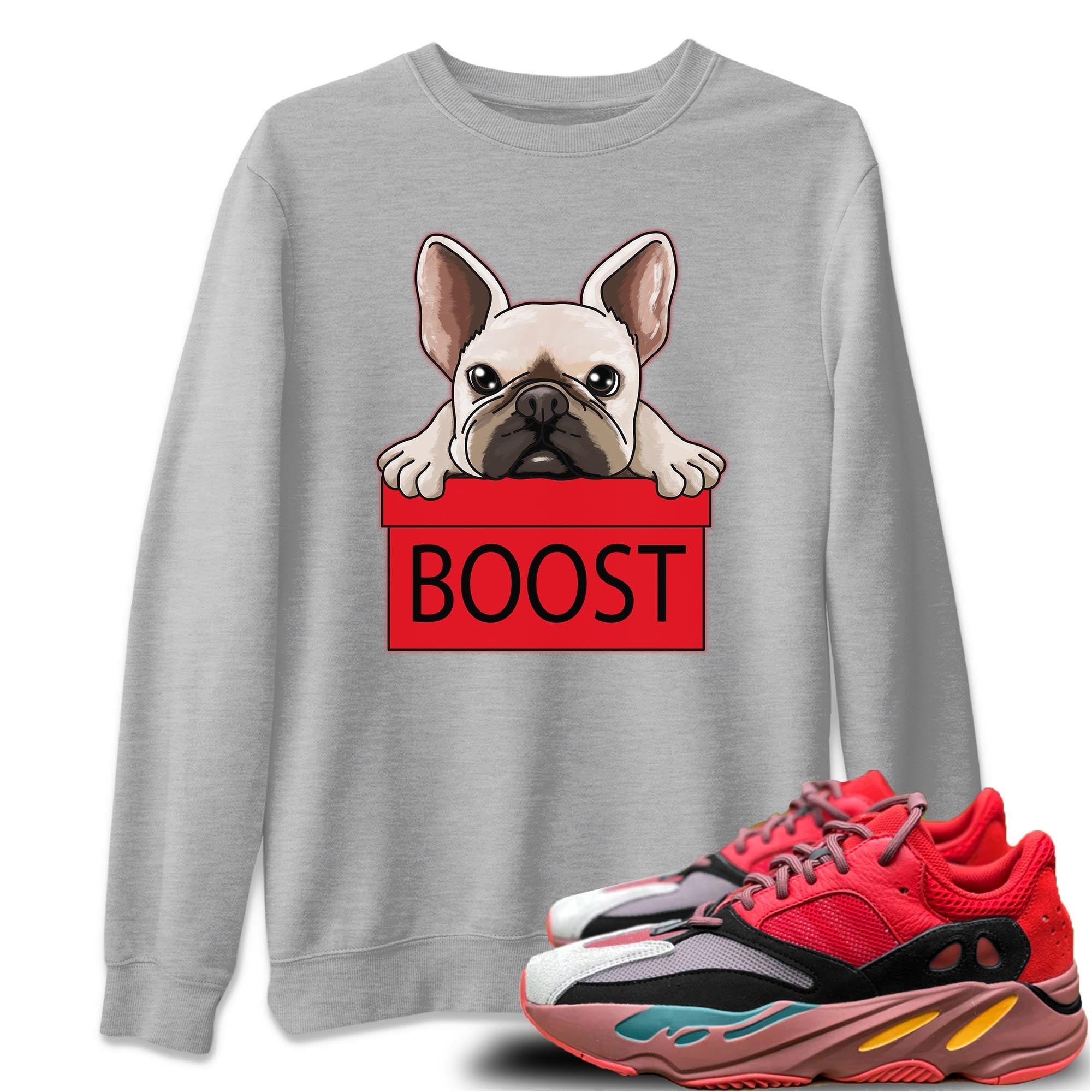 French Bulldog Unisex Tops - Yeezy 700 Hi-Res Red