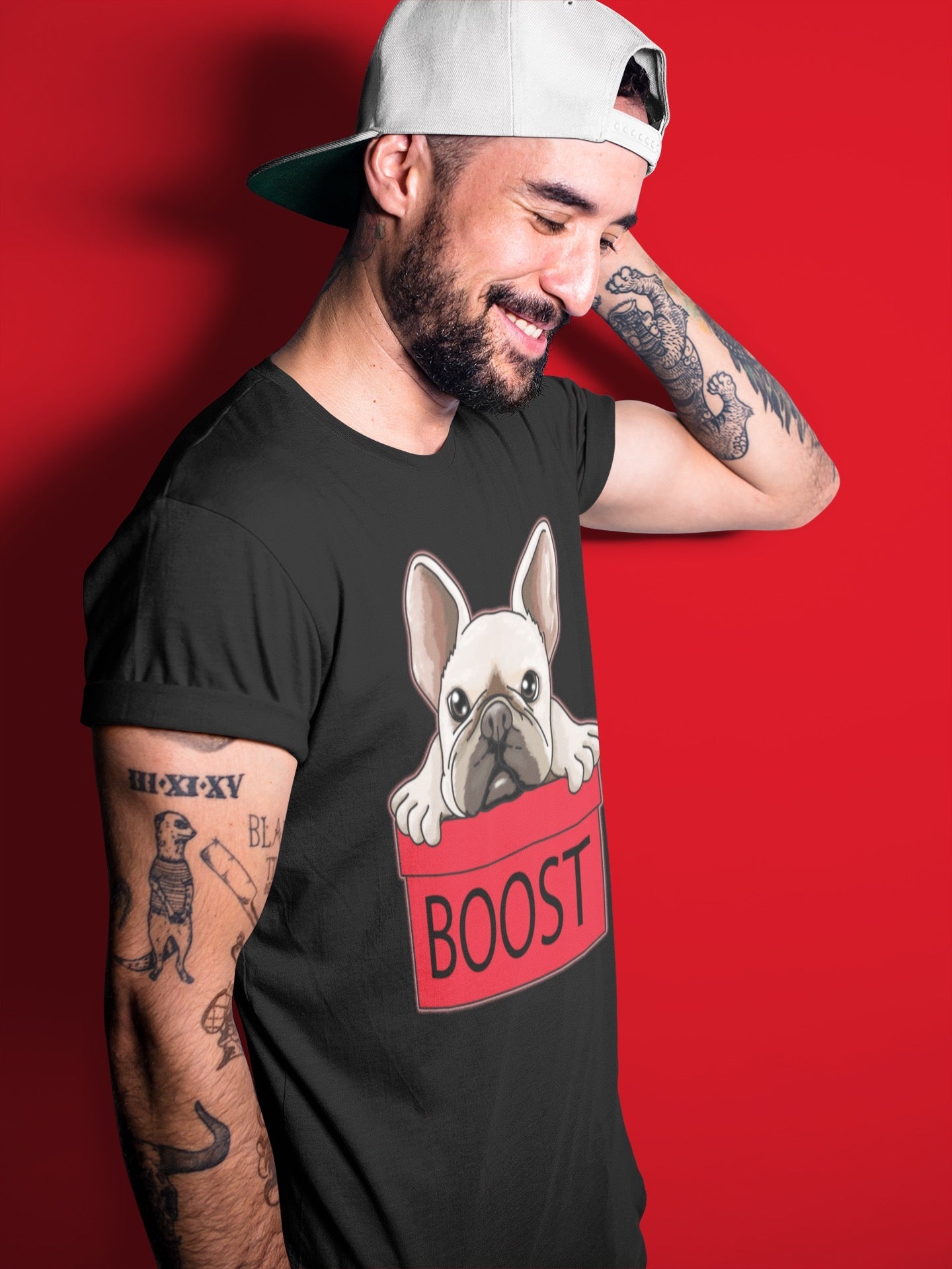 French Bulldog Unisex Tops - Yeezy 700 Hi-Res Red