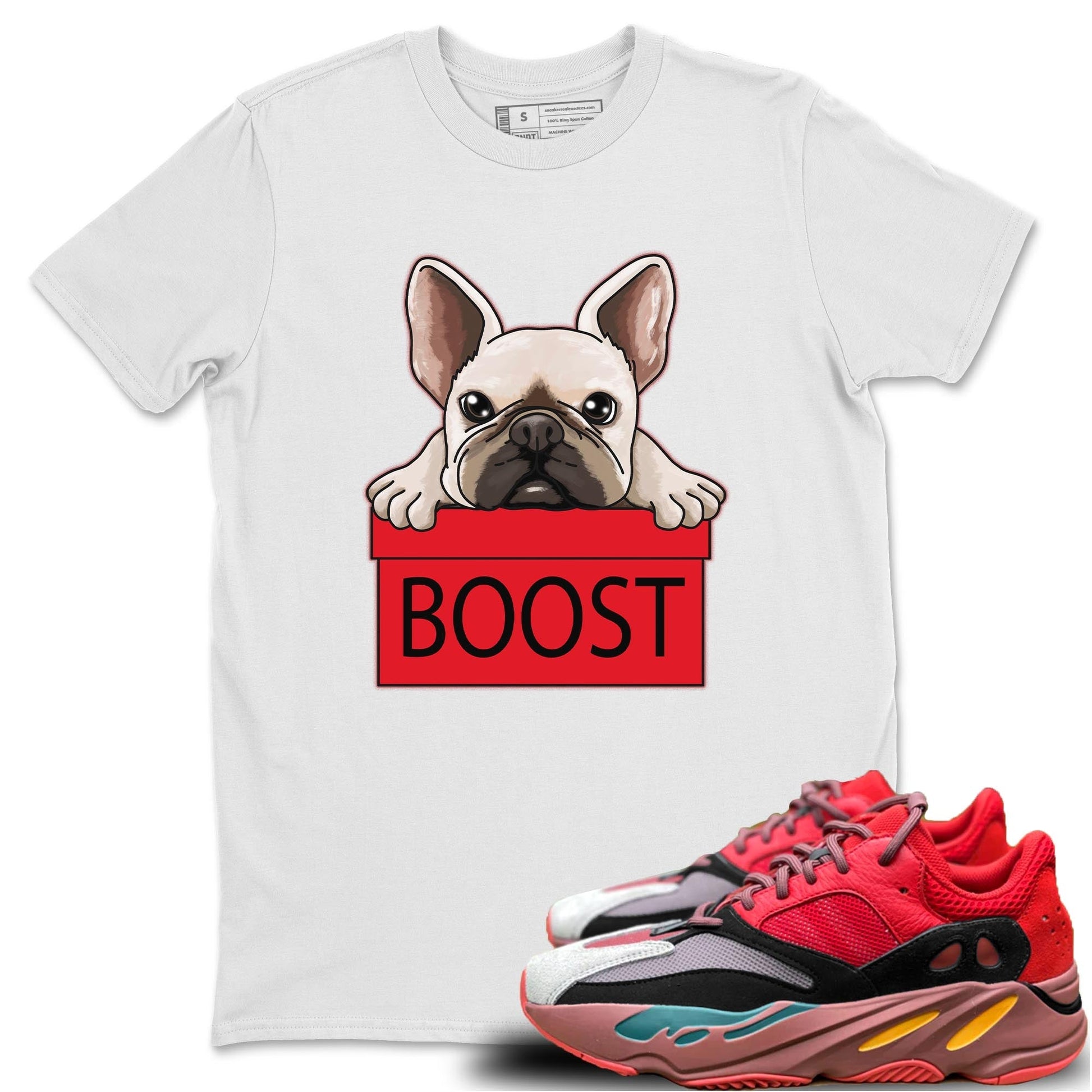 French Bulldog Unisex Tops - Yeezy 700 Hi-Res Red