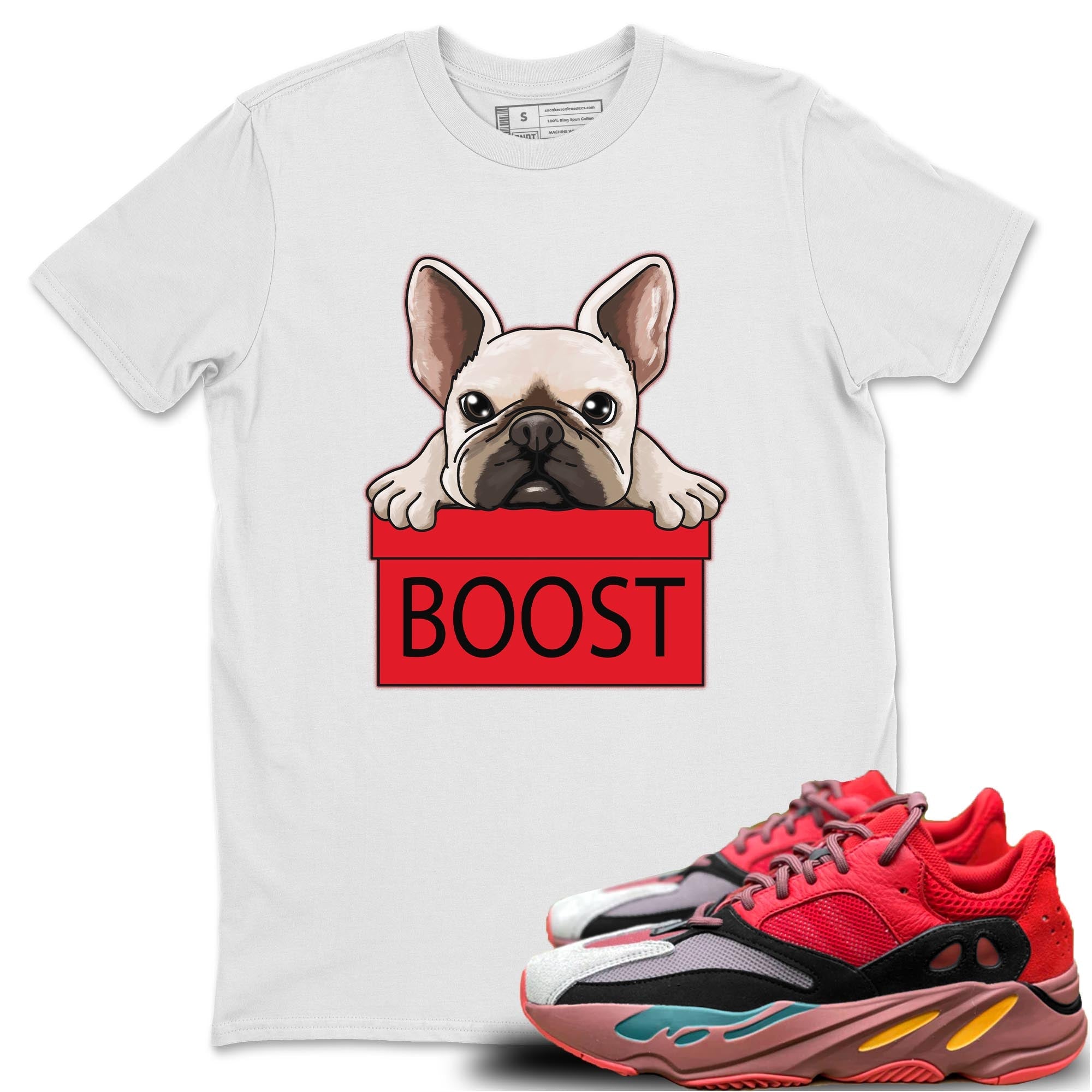 French Bulldog Unisex Tops - Yeezy 700 Hi-Res Red