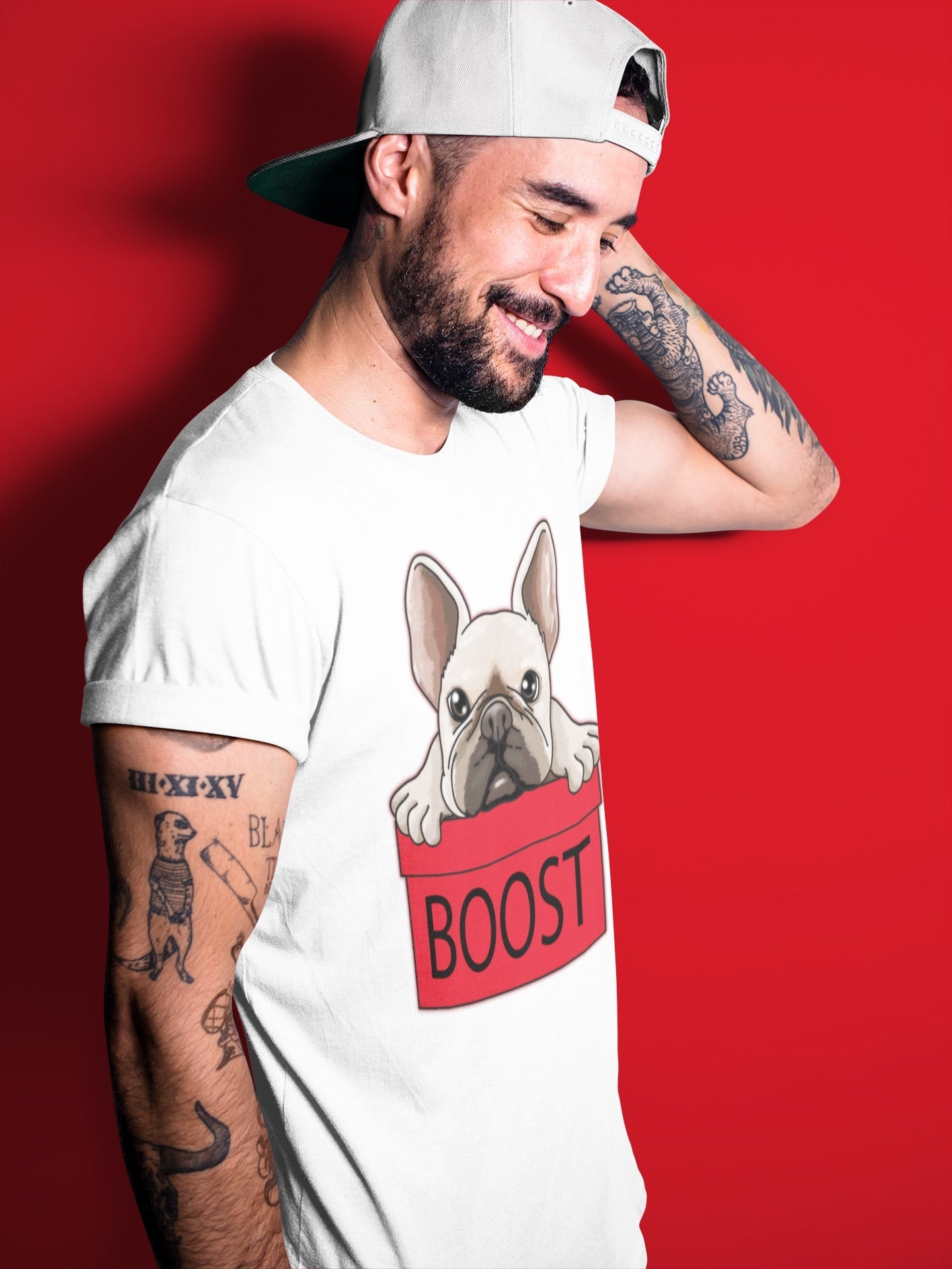 French Bulldog Unisex Tops - Yeezy 700 Hi-Res Red
