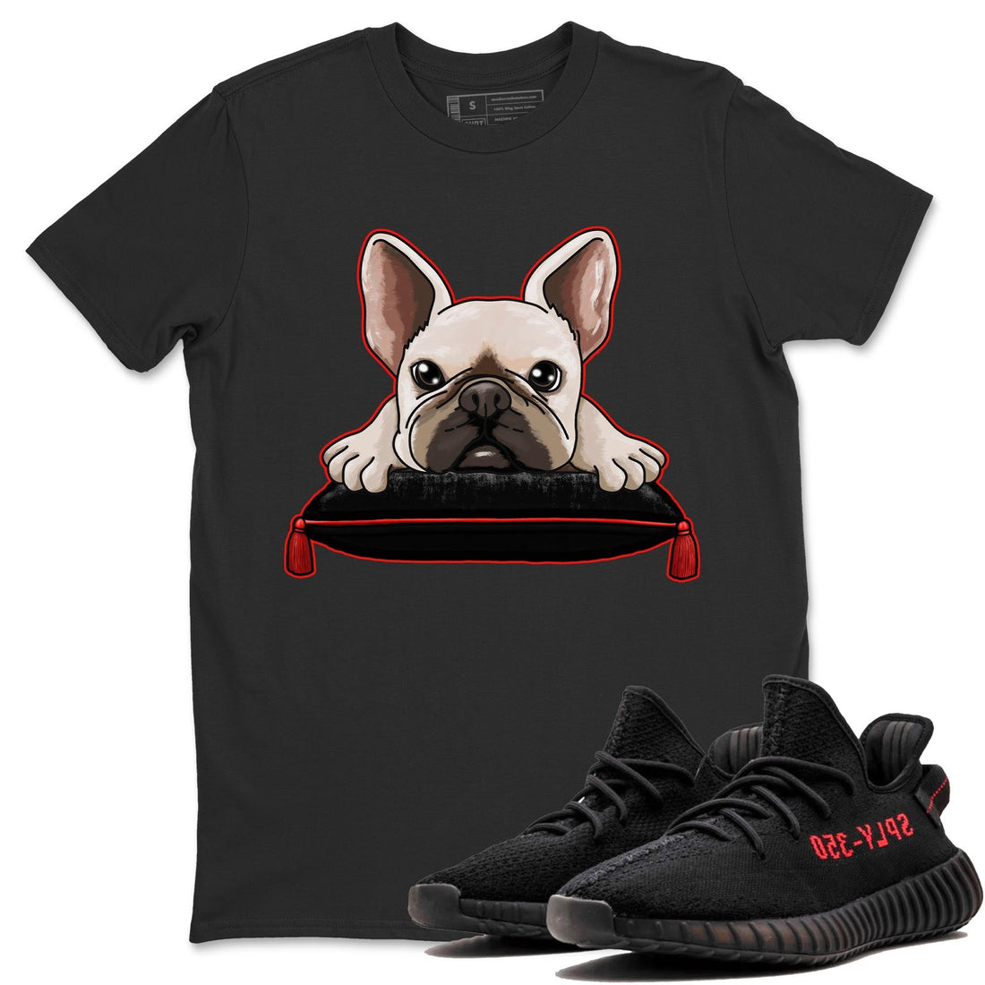 French Bulldog Sneaker Tee - Yeezy 350 Bred