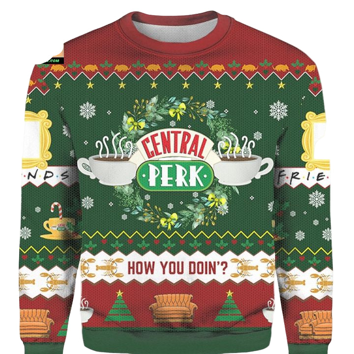 Friends Central Perk How You Doing Ugly 3D Christmas Sweater ? Usalast