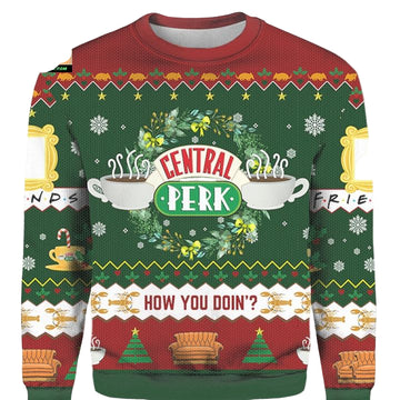 Friends Central Perk How You Doing Ugly 3D Christmas Sweater ? Usalast