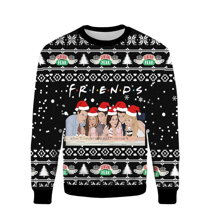 Friends TV Show Santa Characters Merry Christmas Ugly 3D Sweater ? Usalast