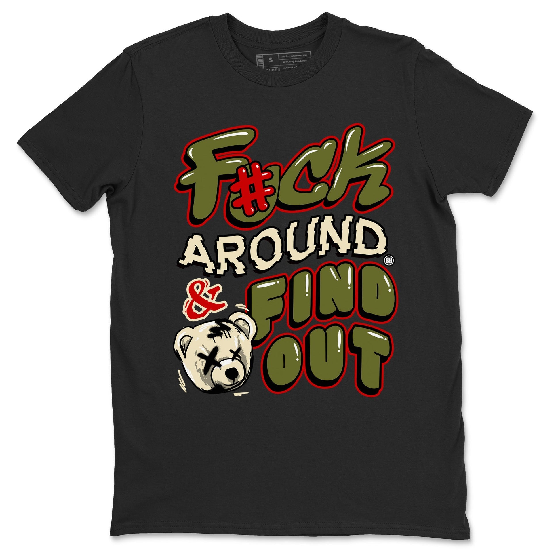 Fuck Around And Find Out Sneaker Tees - Air Jordan 1 Travis Scott Medium Olive