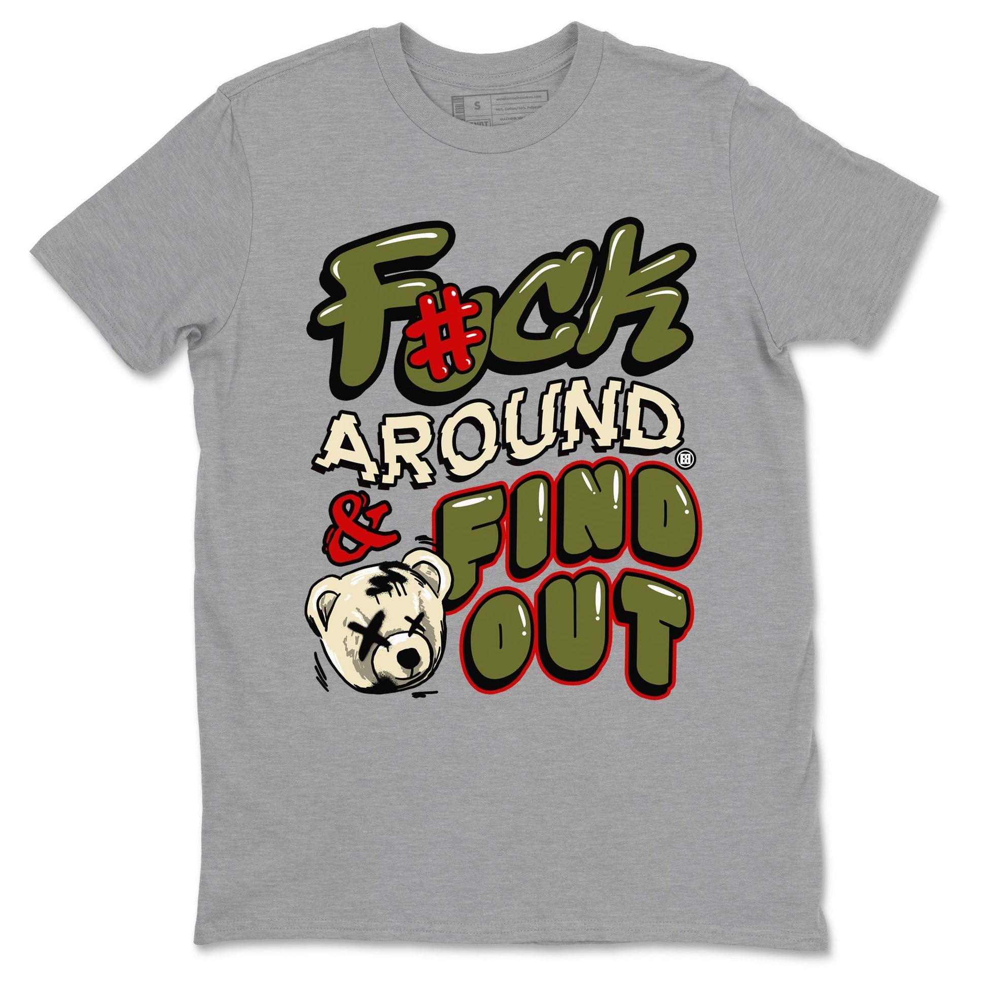 Fuck Around And Find Out Sneaker Tees - Air Jordan 1 Travis Scott Medium Olive