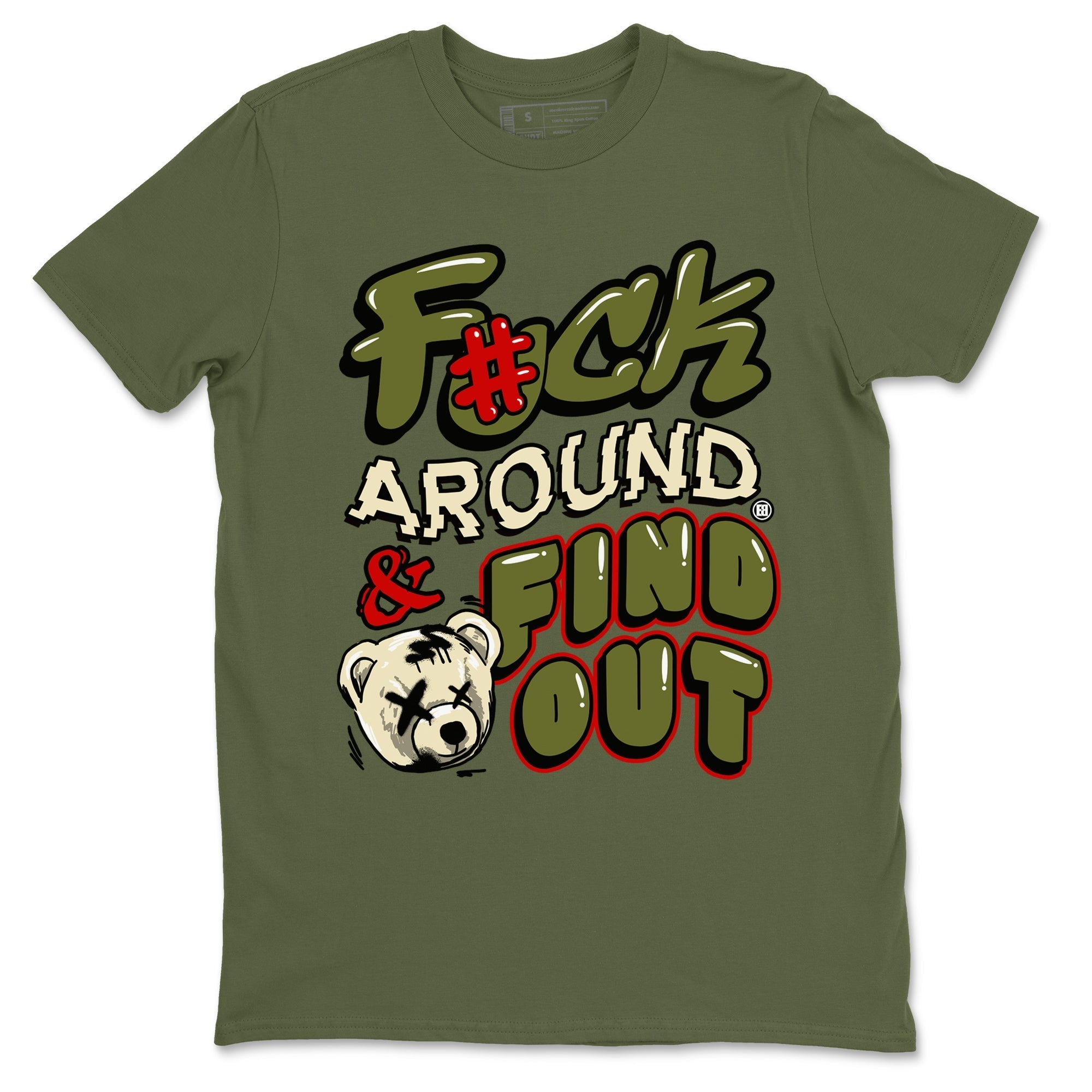 Fuck Around And Find Out Sneaker Tees - Air Jordan 1 Travis Scott Medium Olive