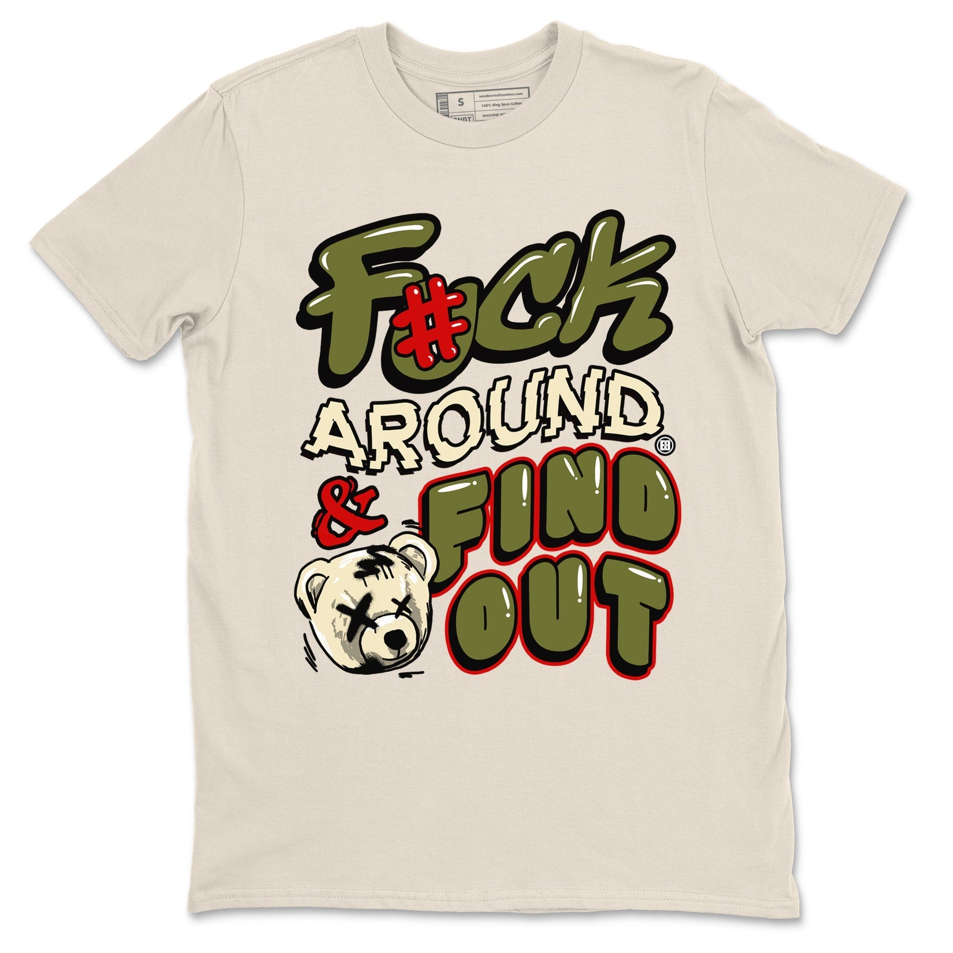 Fuck Around And Find Out Sneaker Tees - Air Jordan 1 Travis Scott Medium Olive