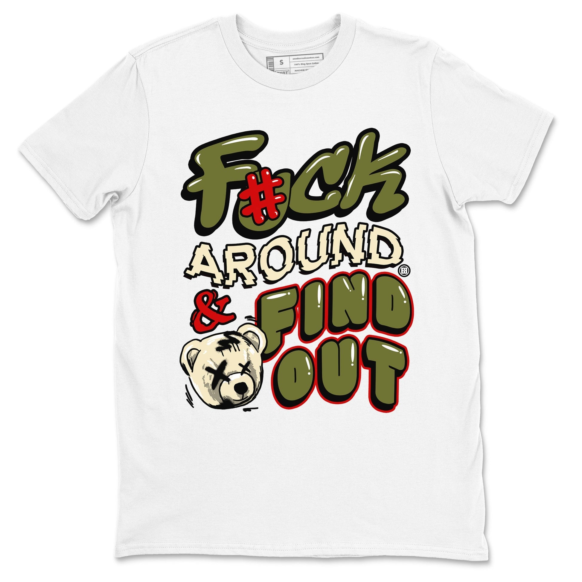 Fuck Around And Find Out Sneaker Tees - Air Jordan 1 Travis Scott Medium Olive