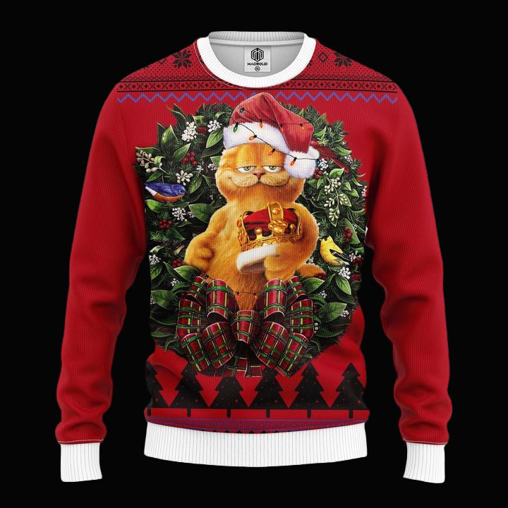 Funny Garfield King Noel Mc Ugly Christmas Sweater Thanksgiving Gift ? Usalast