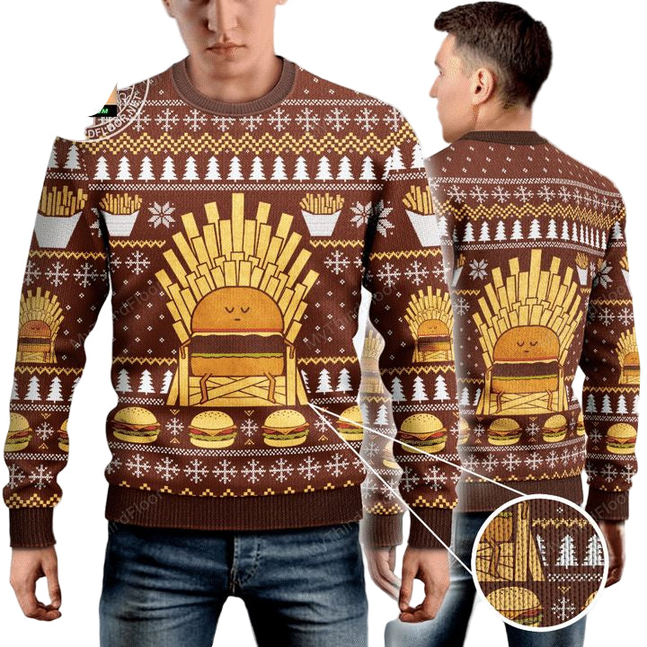Game Of Fries Burger Lovers Ugly Christmas Sweater ? Usalast