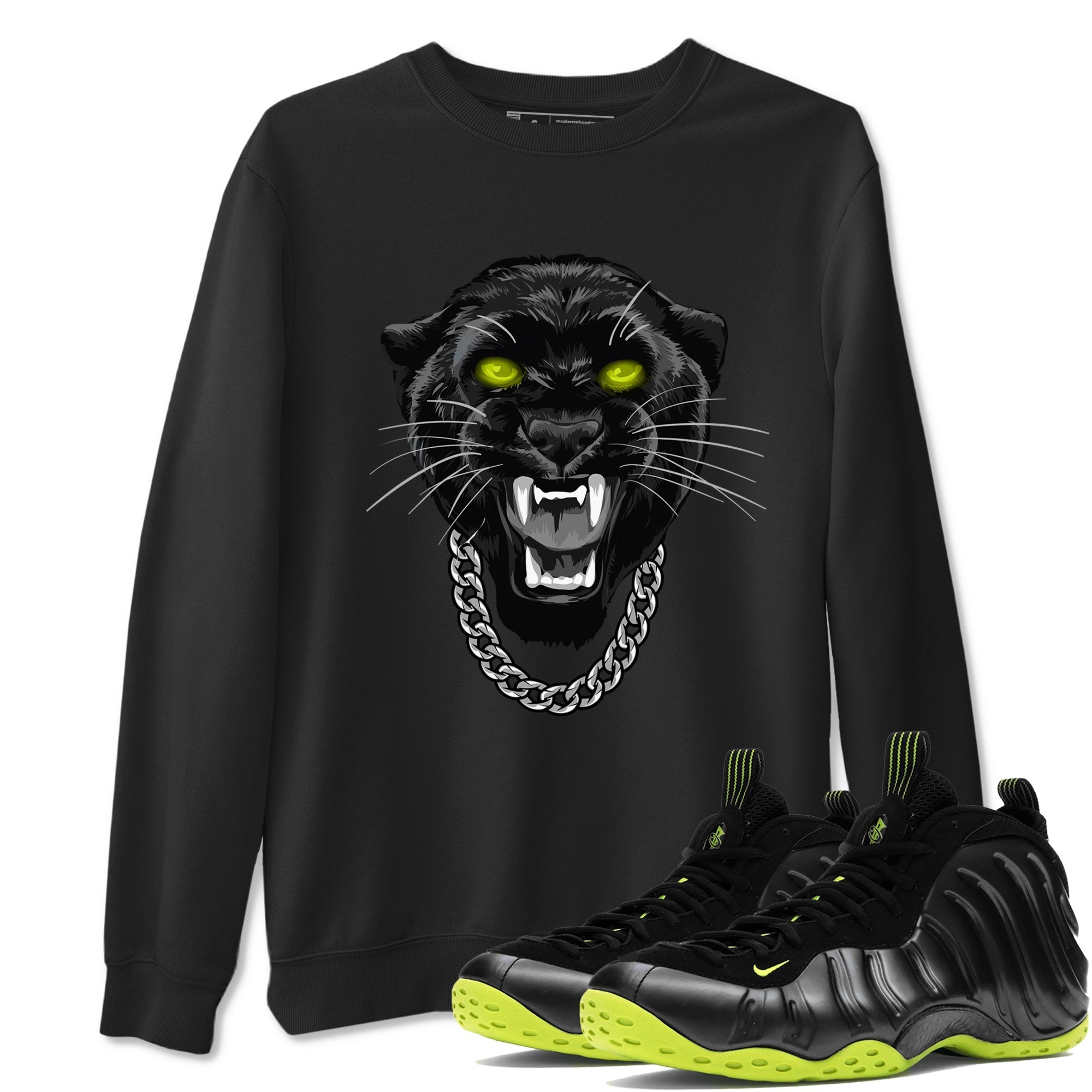 Gangster Black Cat Sneaker Tees - Air Foamposite One Black Volt