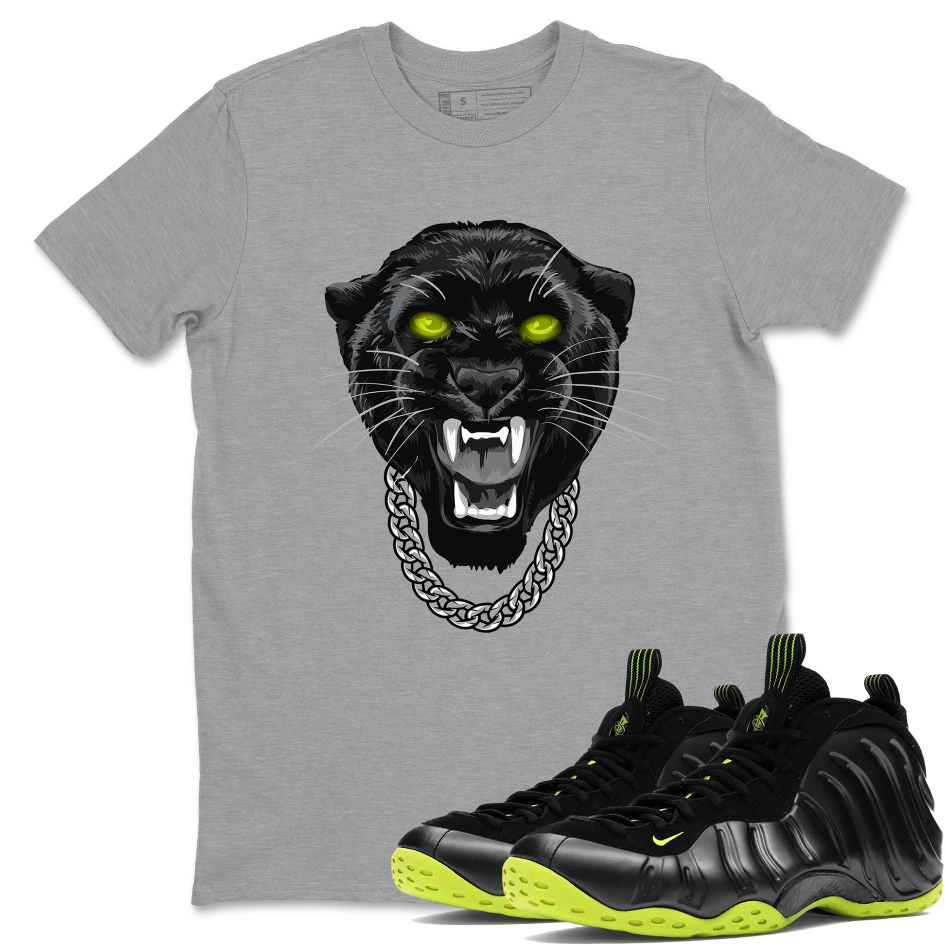Gangster Black Cat Sneaker Tees - Air Foamposite One Black Volt