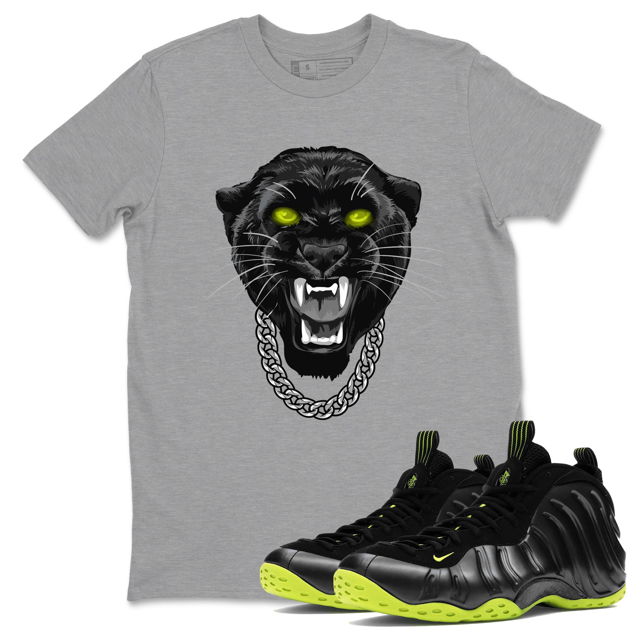 Gangster Black Cat Sneaker Tees - Air Foamposite One Black Volt