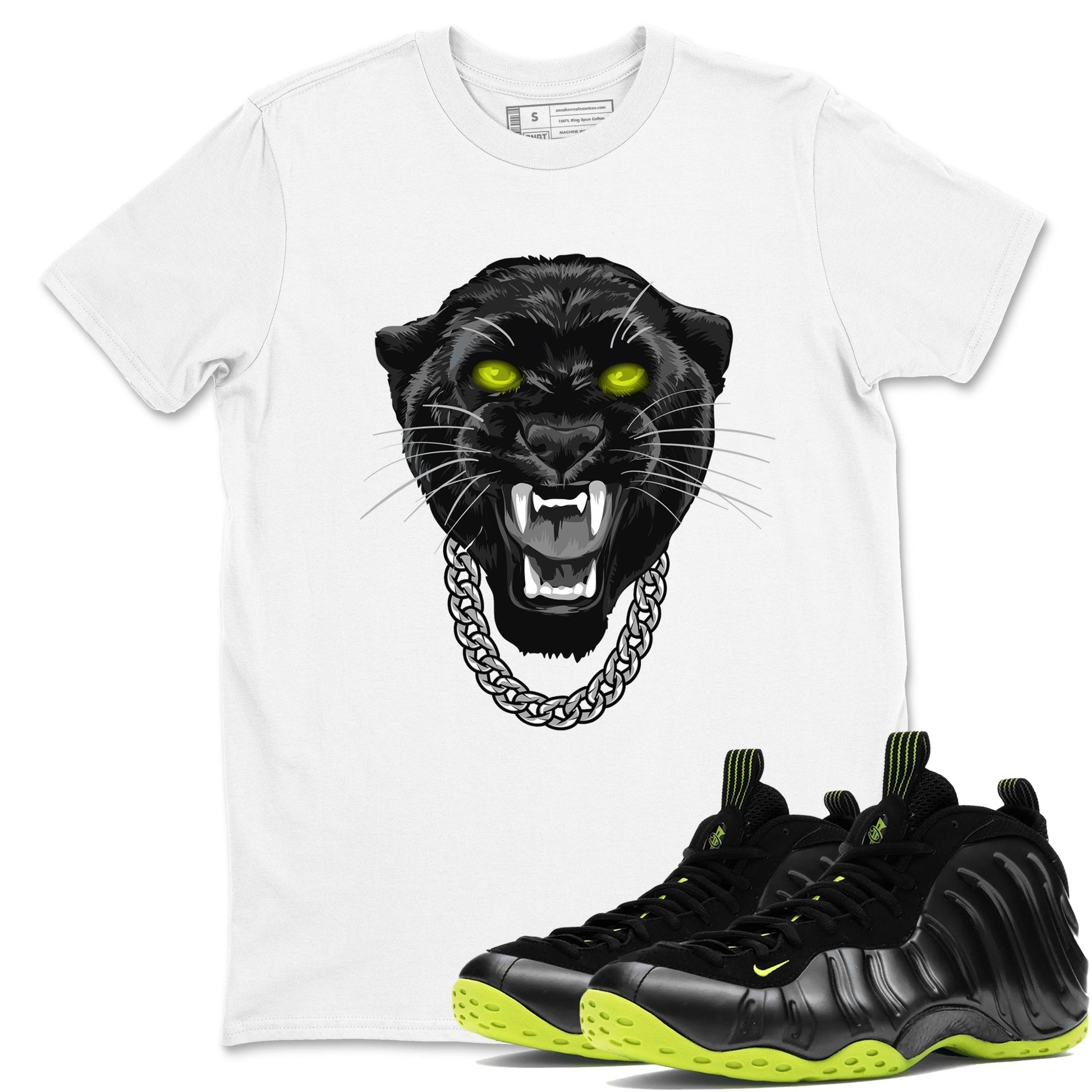 Gangster Black Cat Sneaker Tees - Air Foamposite One Black Volt