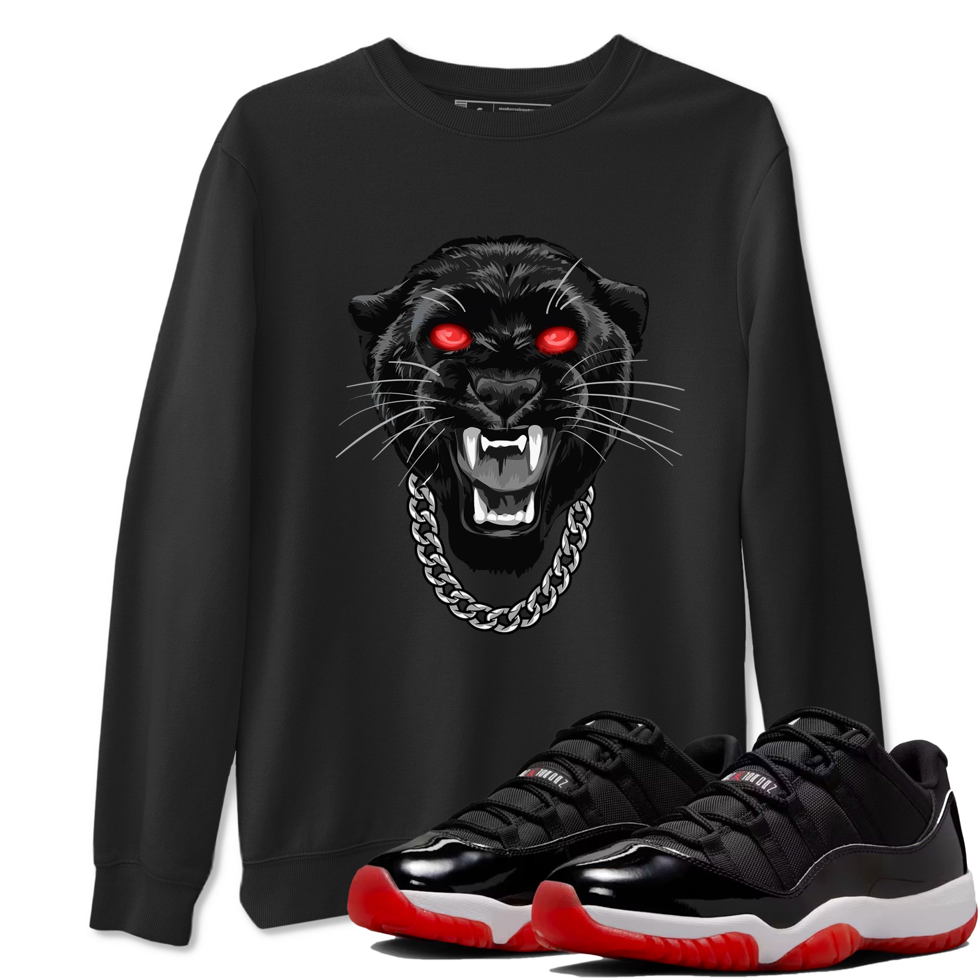 Gangster Black Cat Sneaker Tees - Air Jordan 11 Bred