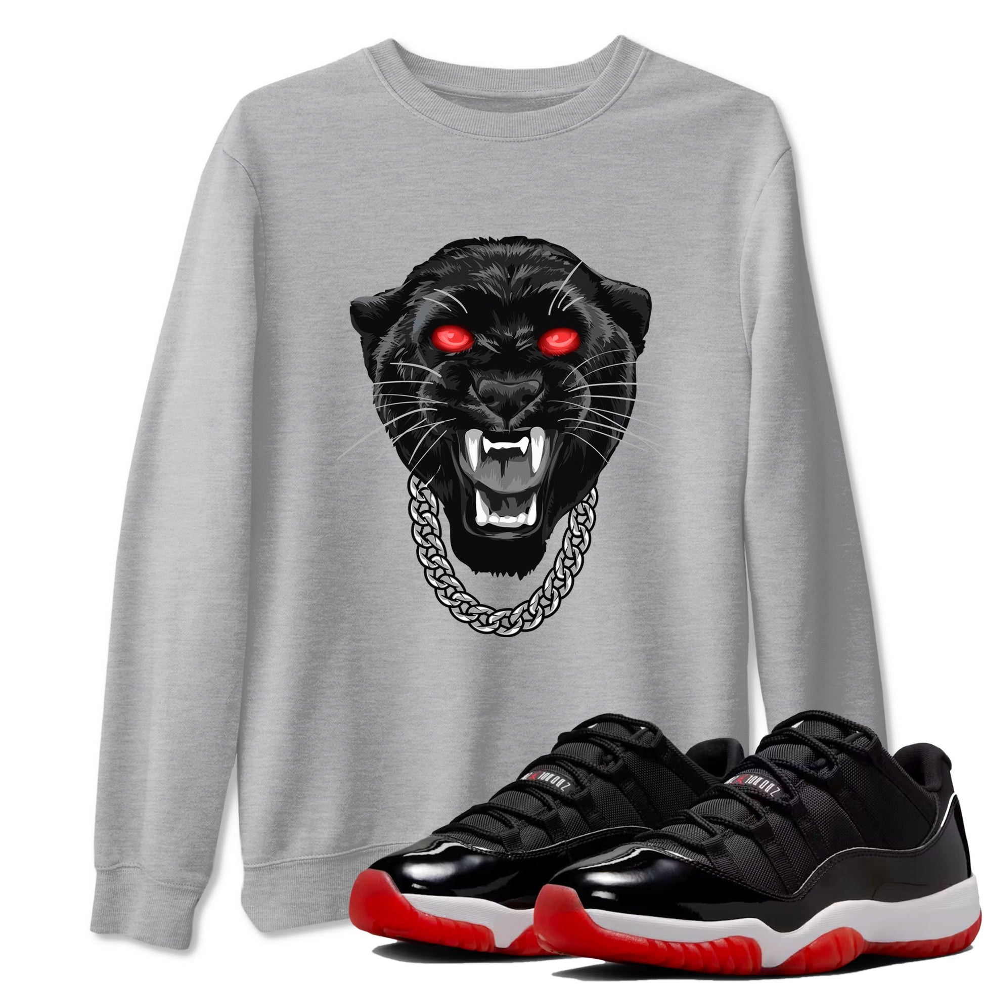 Gangster Black Cat Sneaker Tees - Air Jordan 11 Bred