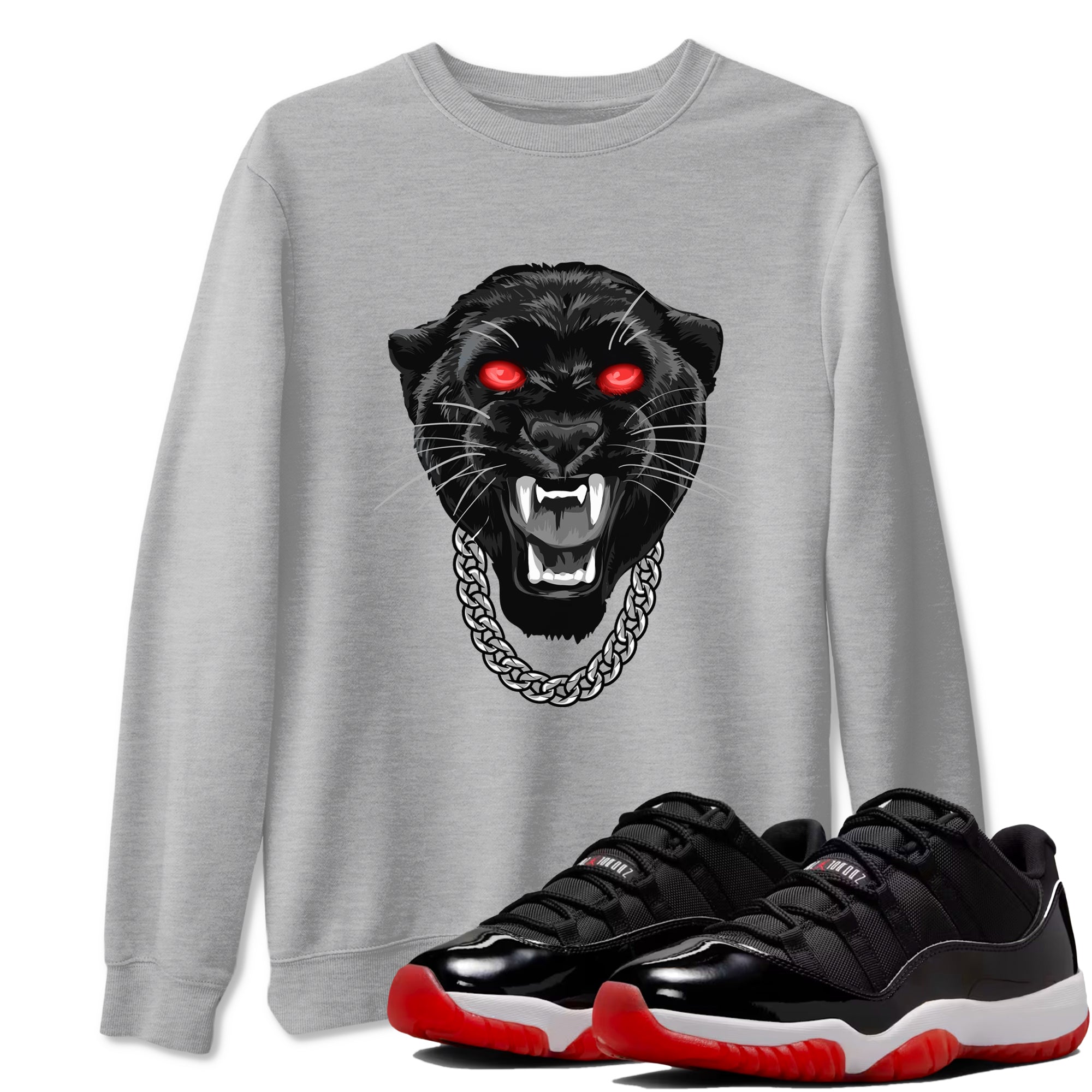 Gangster Black Cat Sneaker Tees - Air Jordan 11 Bred