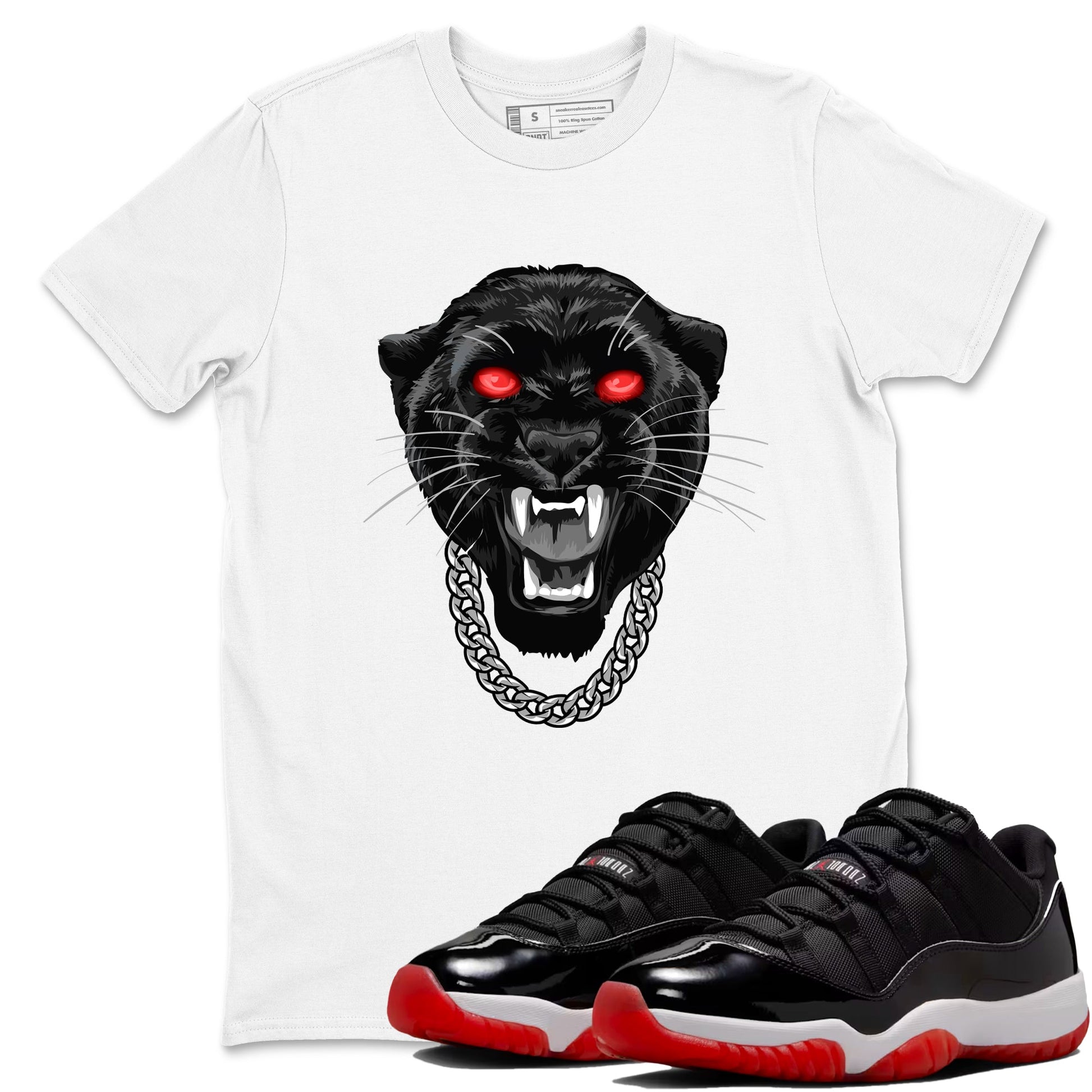 Gangster Black Cat Sneaker Tees - Air Jordan 11 Bred
