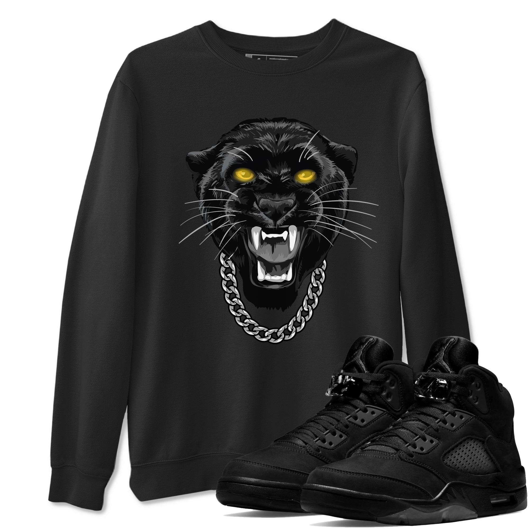 Gangster Black Cat Sneaker Tees - Air Jordan 5 Black Cat