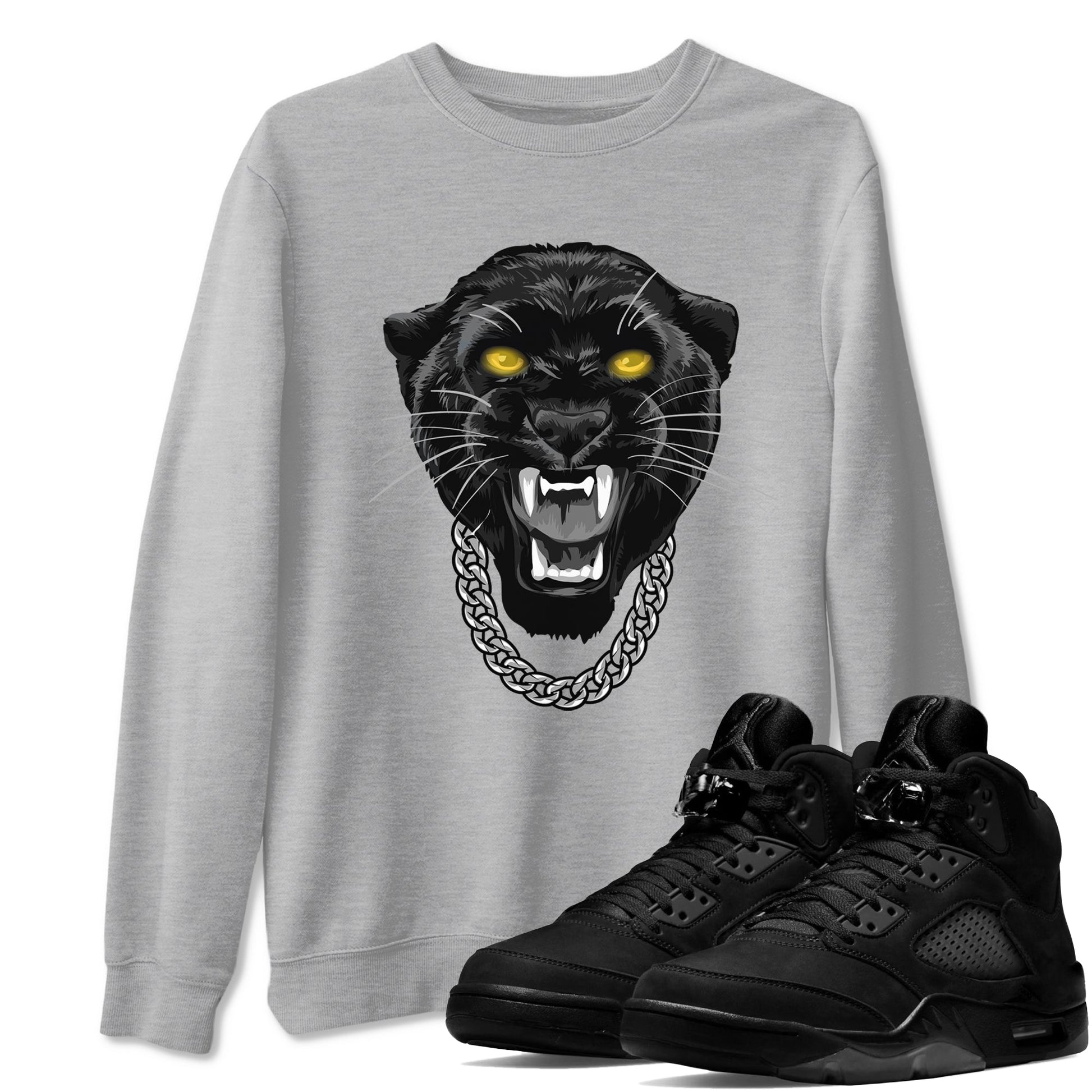 Gangster Black Cat Sneaker Tees - Air Jordan 5 Black Cat