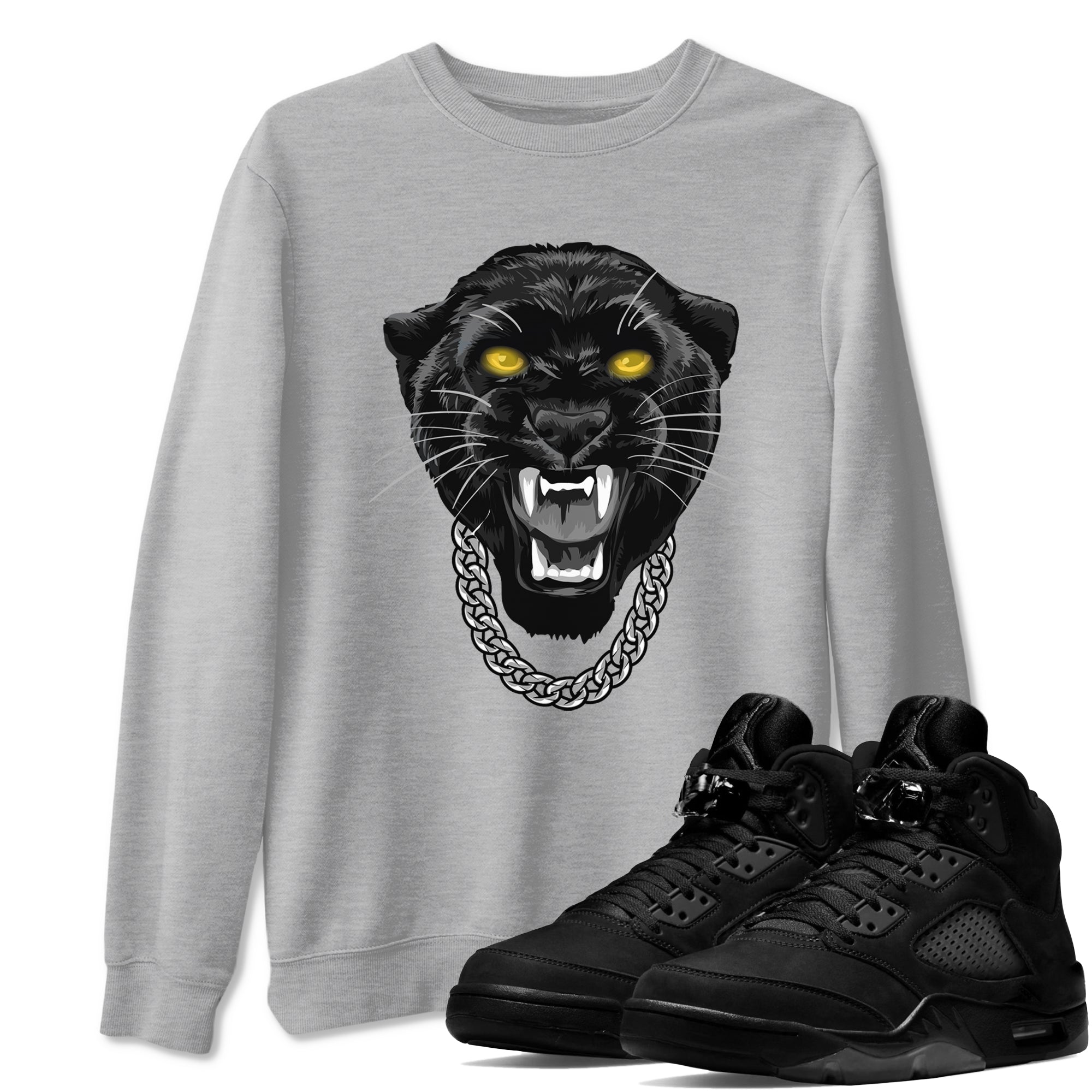 Gangster Black Cat Sneaker Tees - Air Jordan 5 Black Cat