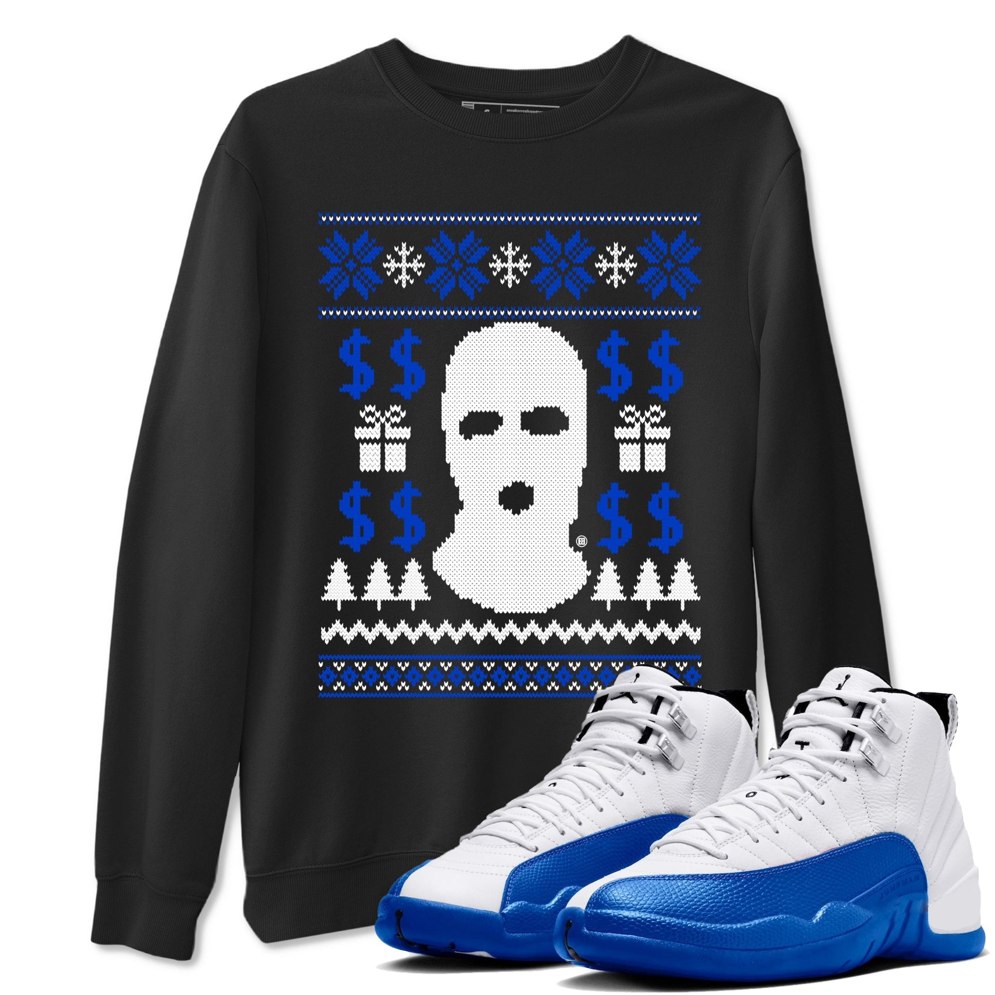 Gangster Ugly Sweater Sneaker Tees - Air Jordan 12 Blueberry