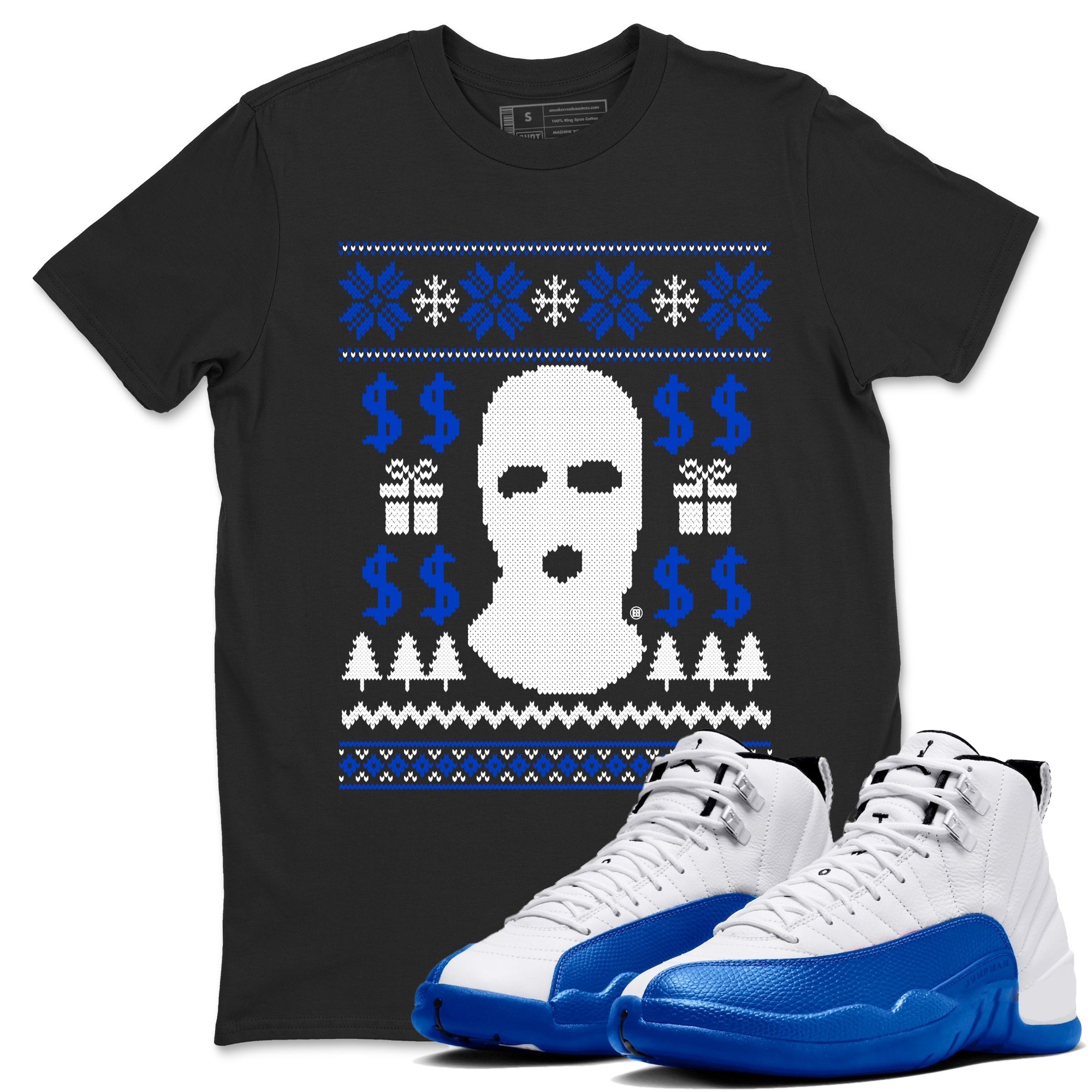 Gangster Ugly Sweater Sneaker Tees - Air Jordan 12 Blueberry