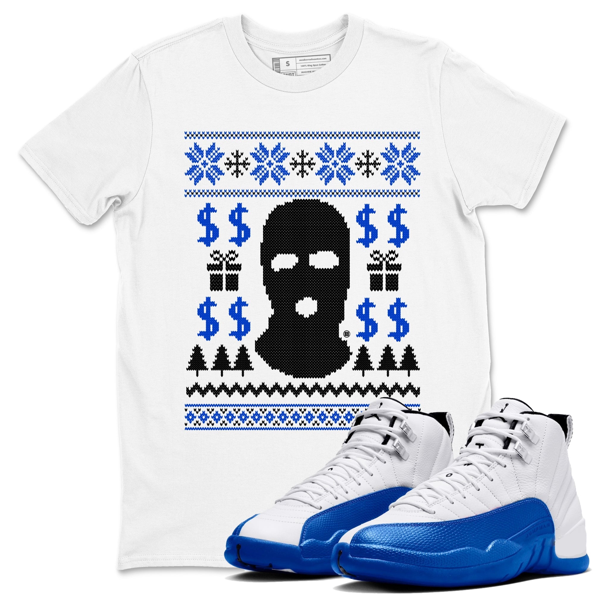 Gangster Ugly Sweater Sneaker Tees - Air Jordan 12 Blueberry