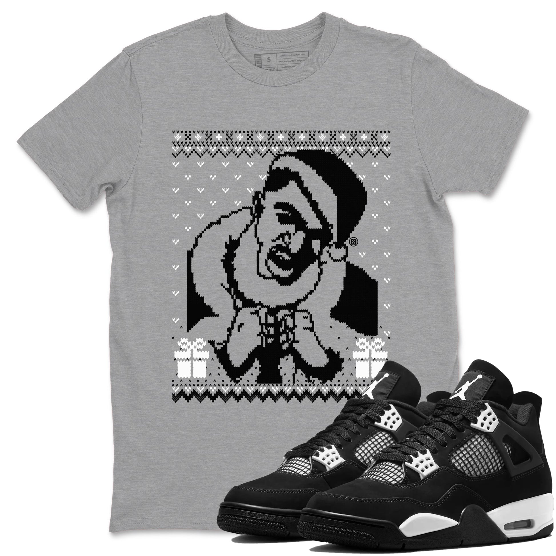 Gangster Wrapper Sneaker Tees - Air Jordan 4 White Thunder