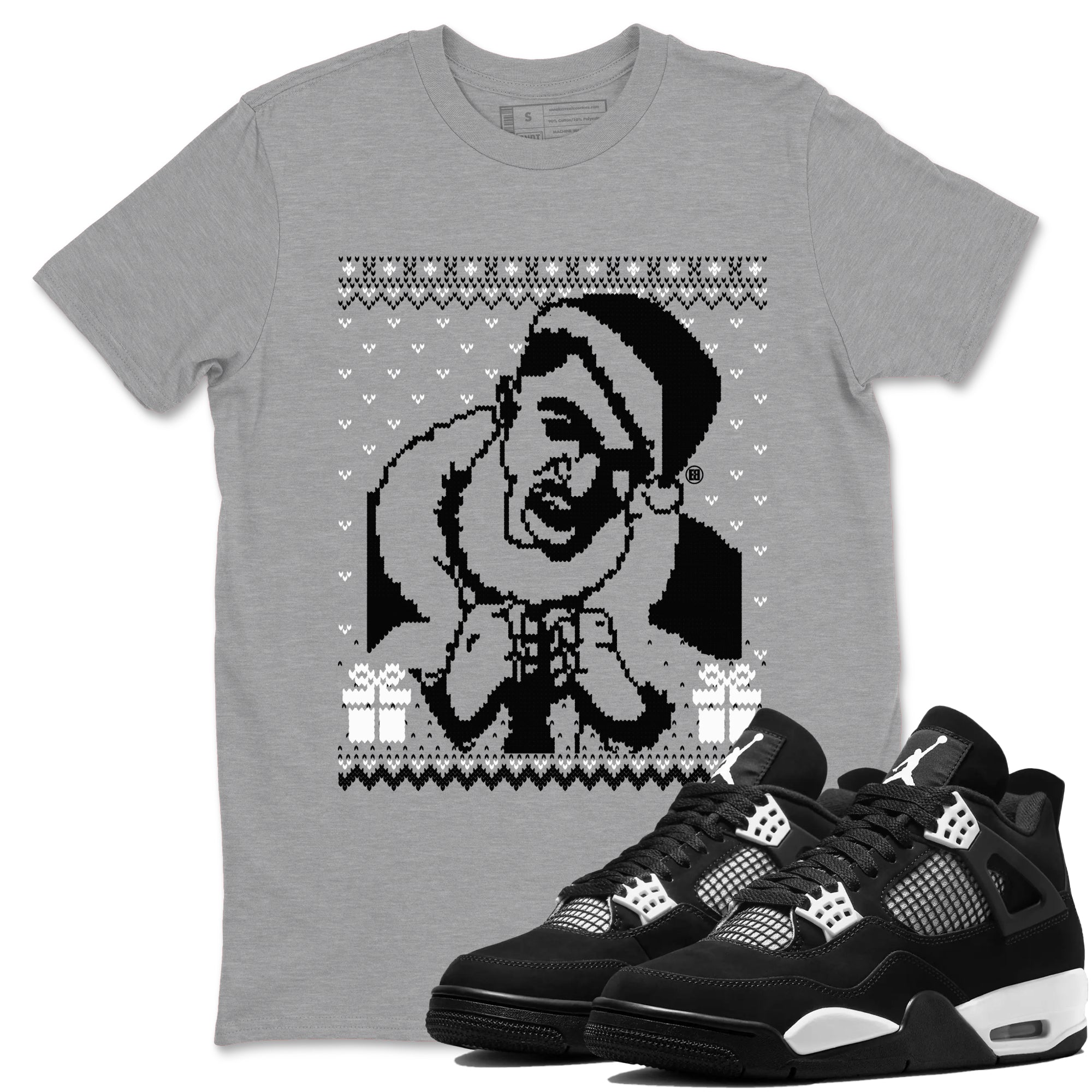 Gangster Wrapper Sneaker Tees - Air Jordan 4 White Thunder