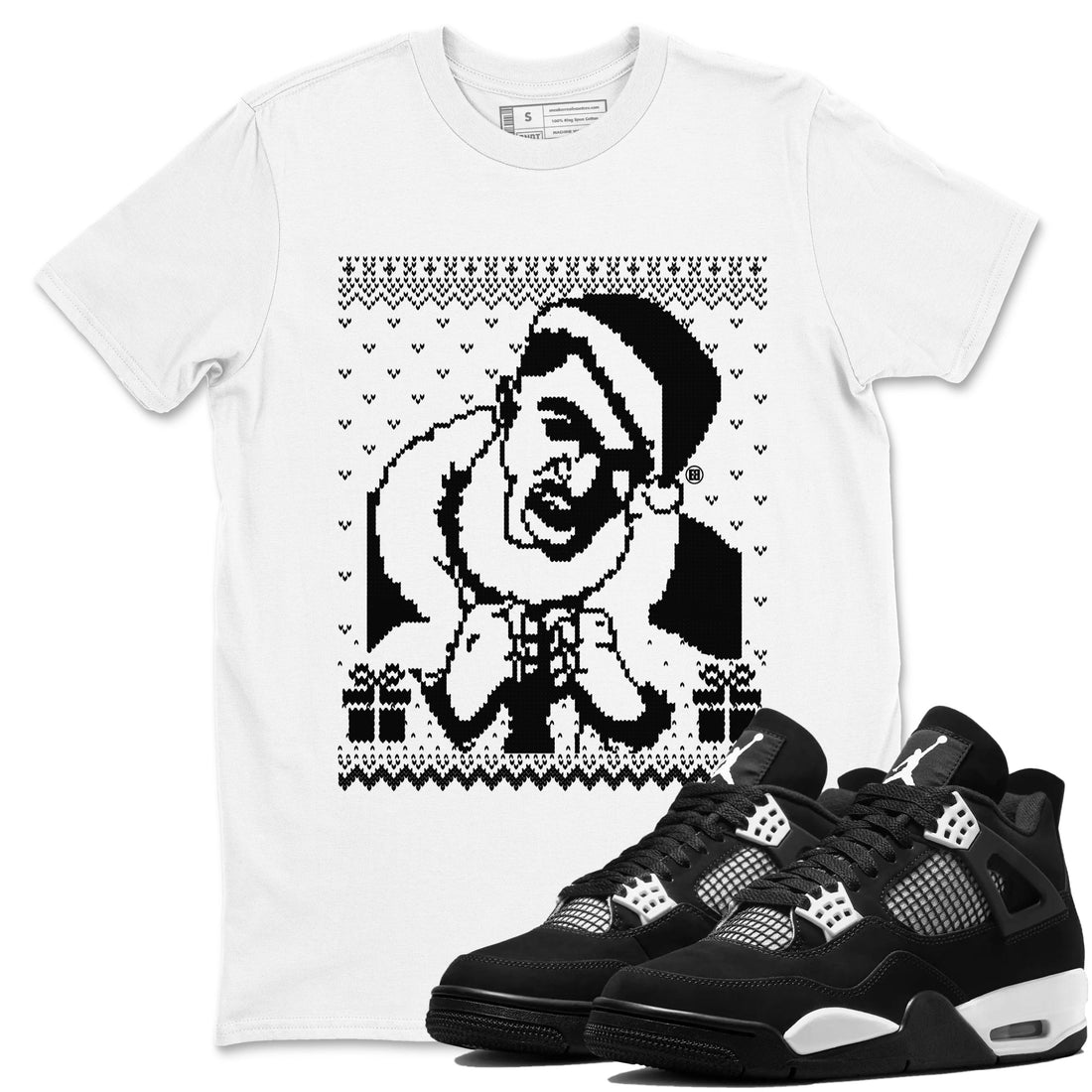 Gangster Wrapper Sneaker Tees - Air Jordan 4 White Thunder