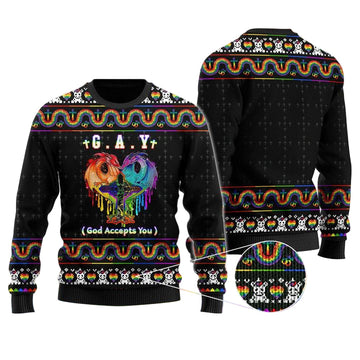 Gay God Accept You LGBT Jesus Ugly Christmas Sweater ? Usalast