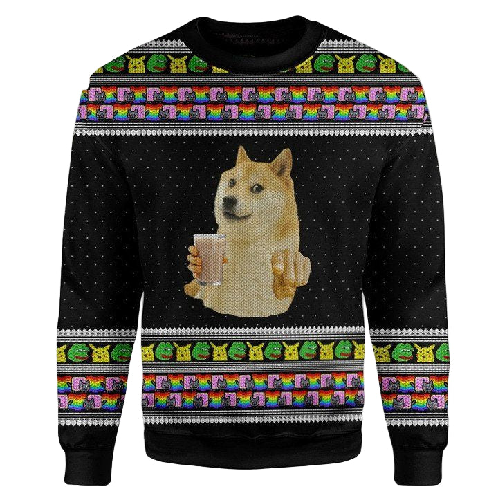 Choccy Milk Meme Doge Ugly Sweater Custom Sweater Apparel ? Usalast
