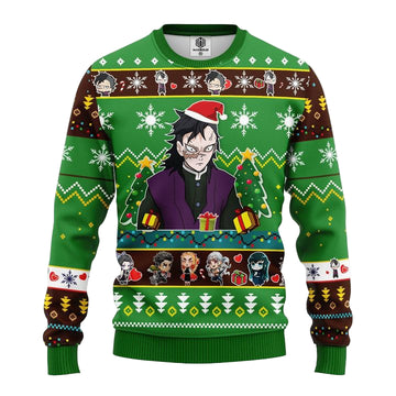 Genya Shinazugawa Demon Slayer Anime Ugly Christmas Sweater Green 1 Amazing Gift Idea Thanksgiving Gift ? Usalast