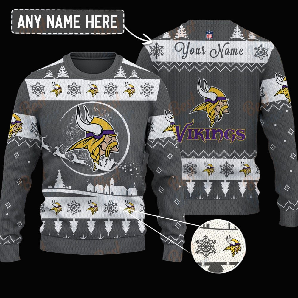 Minnesota Vikings NFL Ugly Christmas Sweater - Name Customized