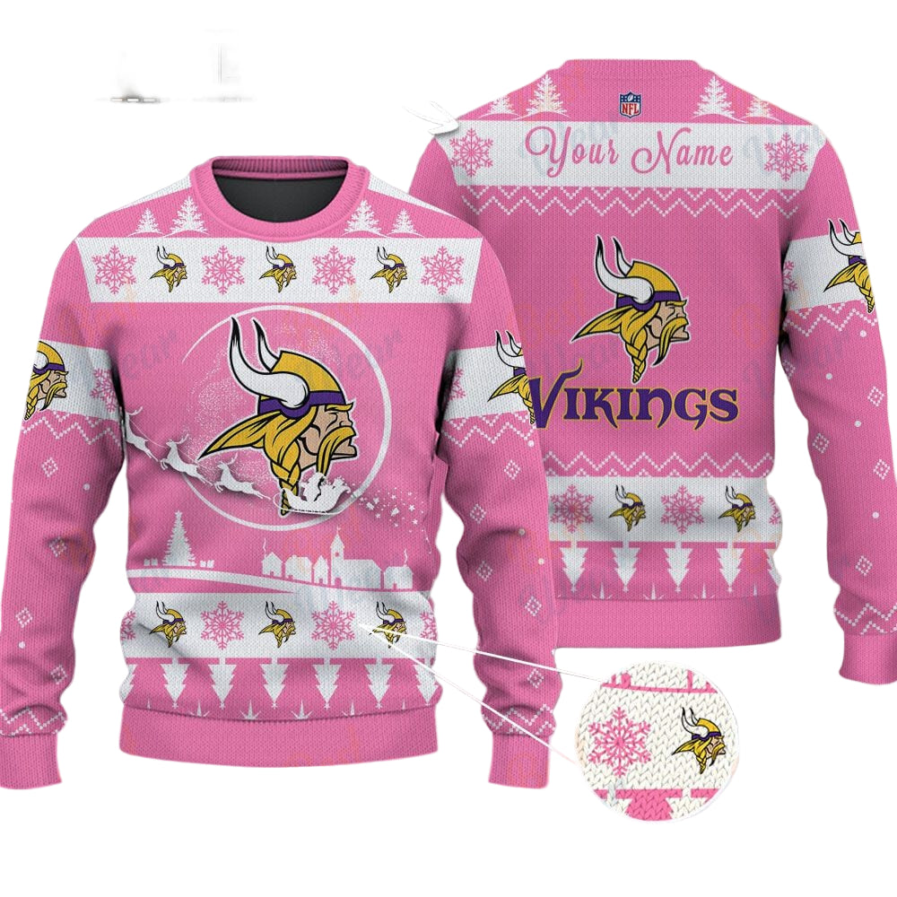 Minnesota Vikings NFL Ugly Christmas Sweater - Name Customized