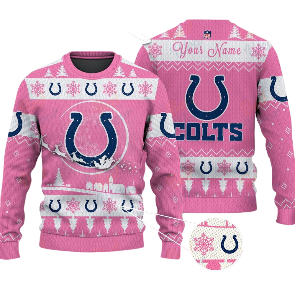 Indianapolis Colts NFL Ugly Christmas Sweater - Name Customized