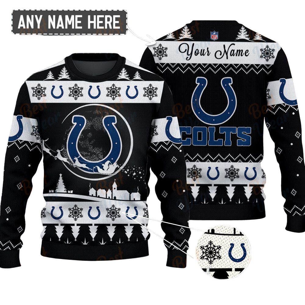 Indianapolis Colts NFL Ugly Christmas Sweater - Name Customized